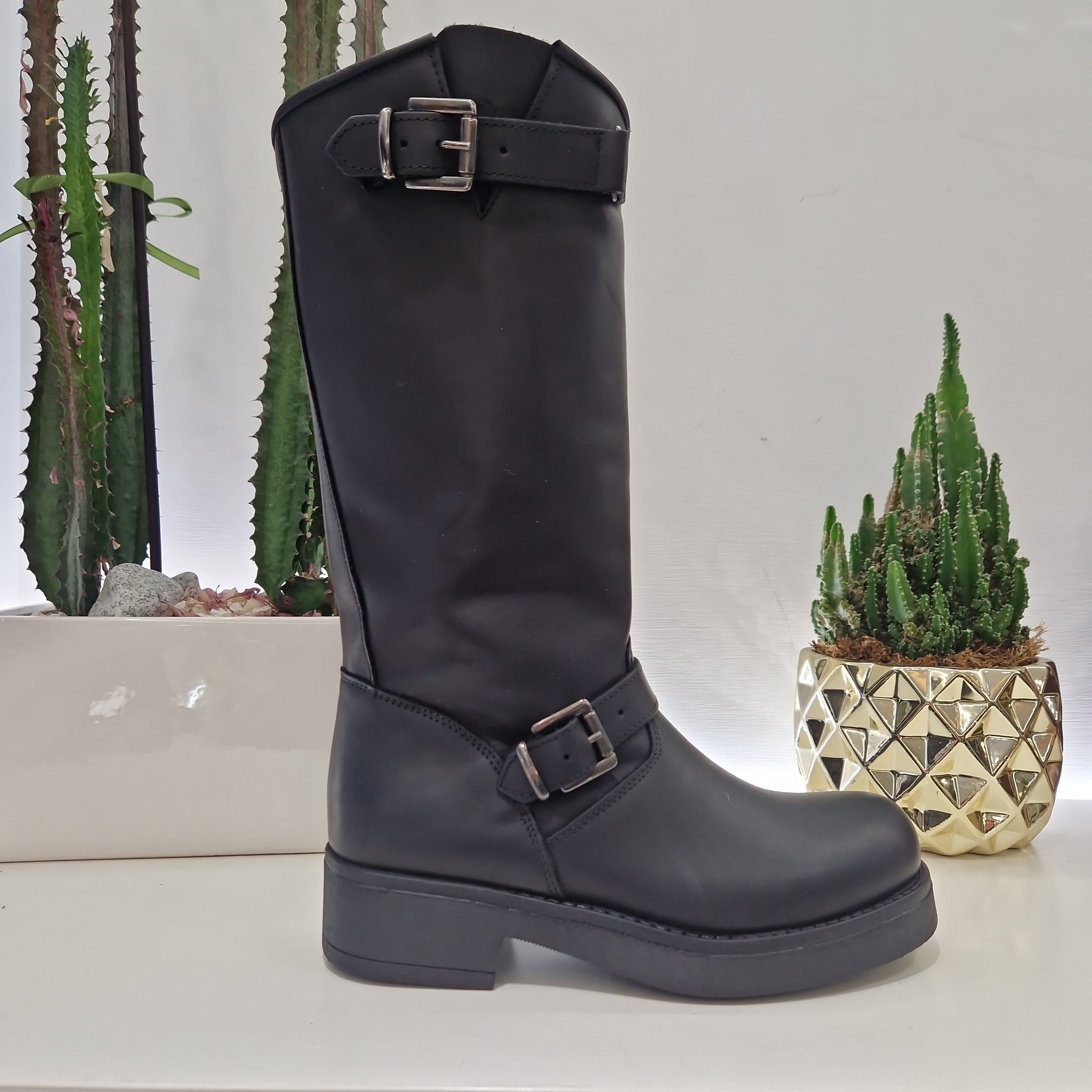 Leather Stelio Malori Stivaletti Sullivan Campers BLACK