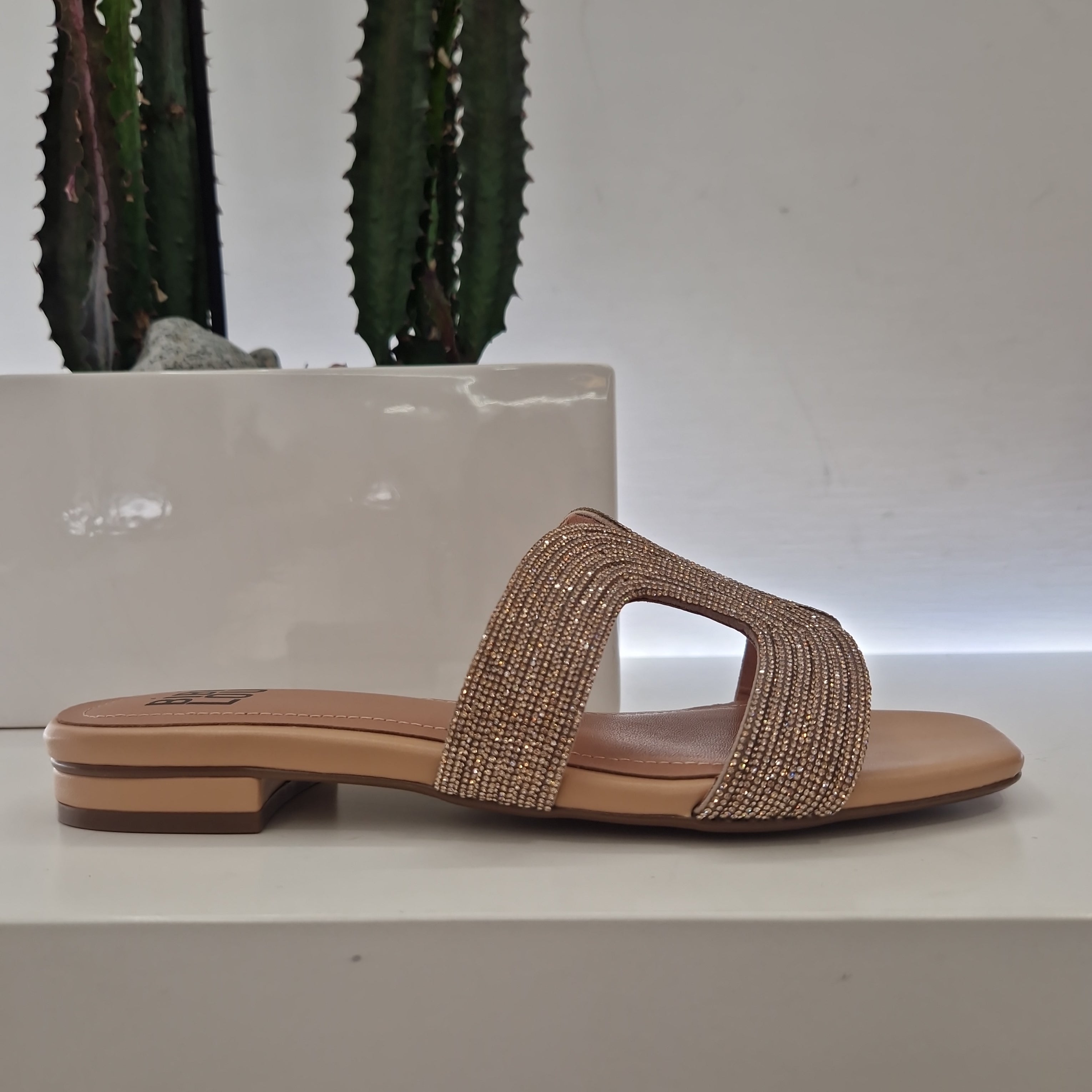 Bibilou gold rhinestone slipper