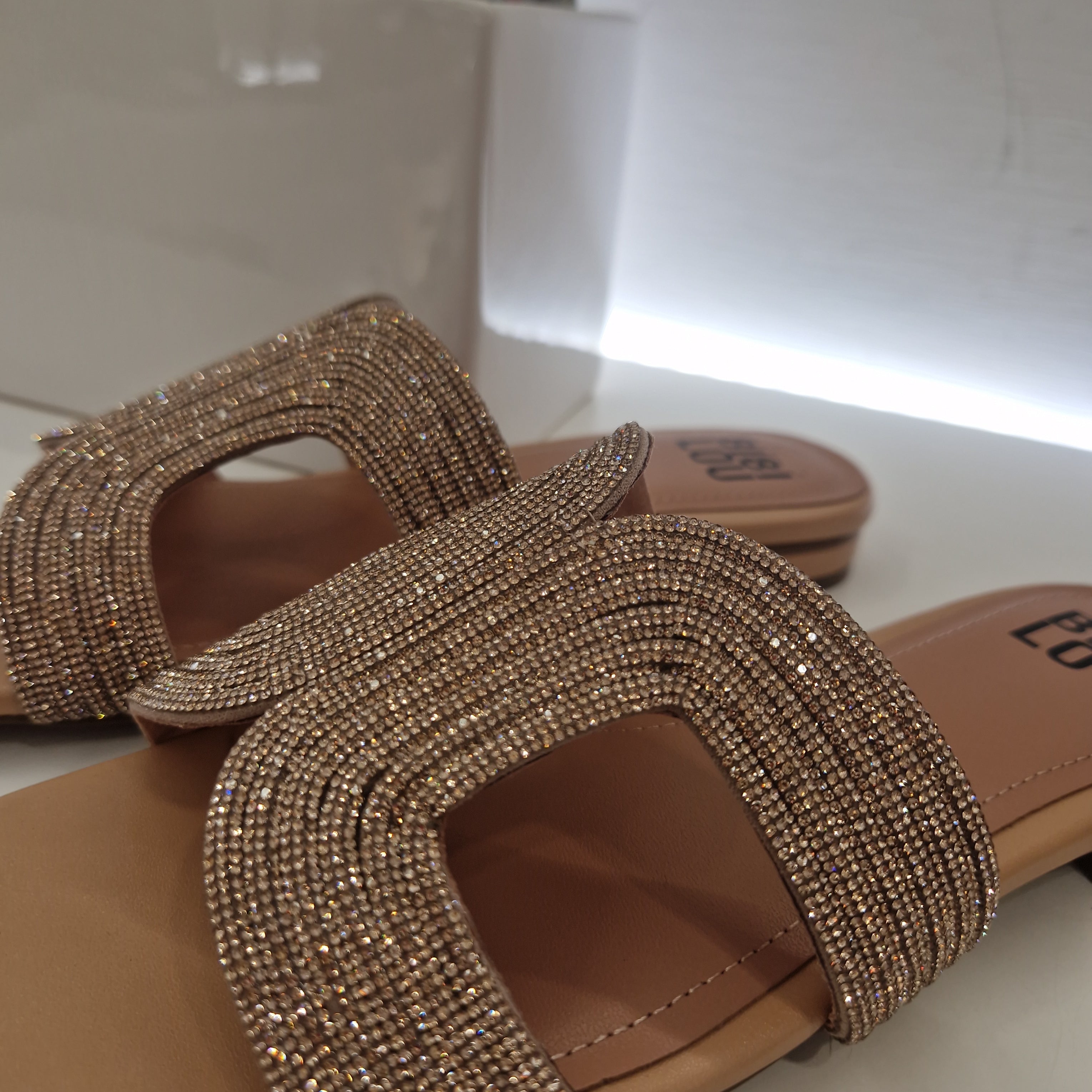Bibilou gold rhinestone slipper