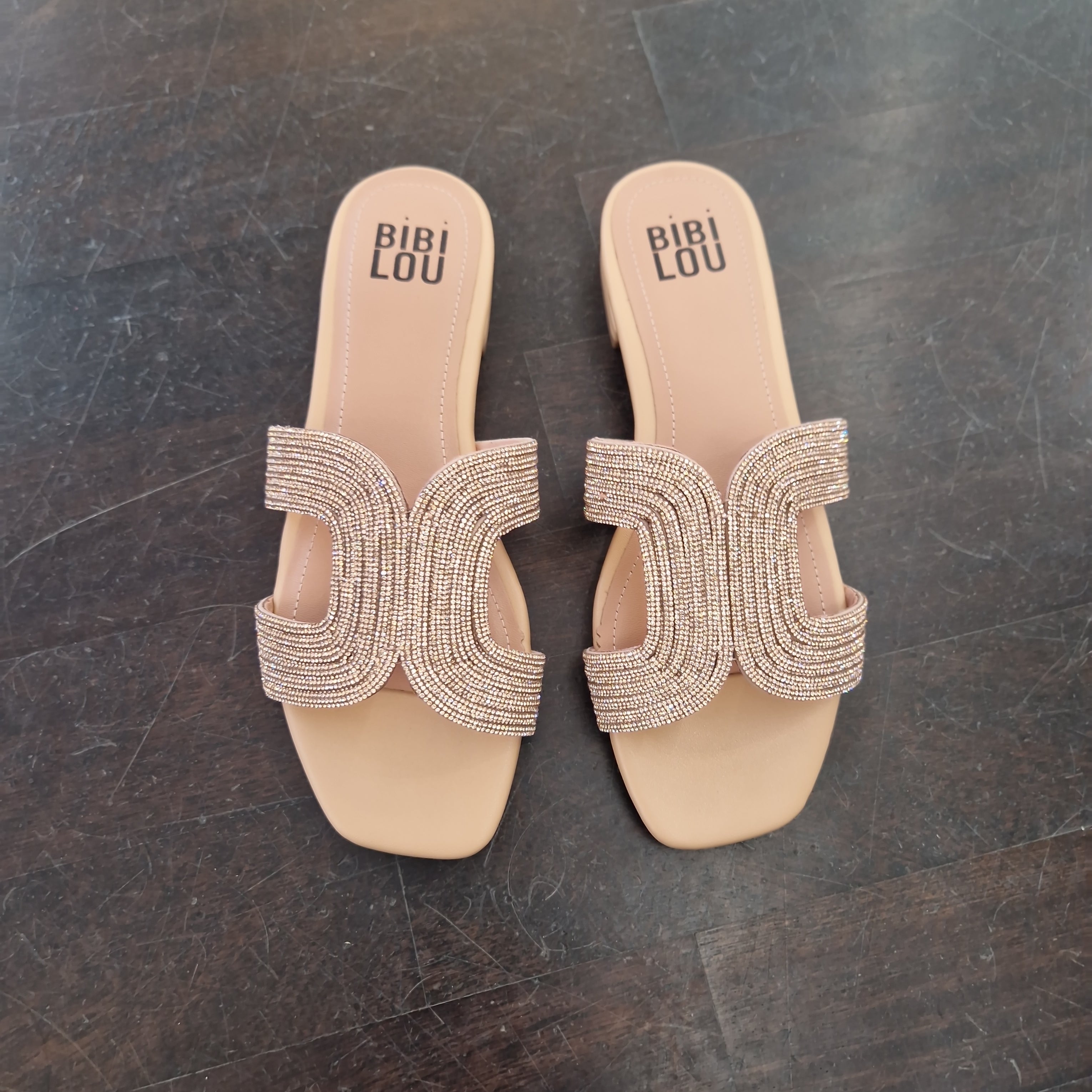 Bibilou gold rhinestone slipper