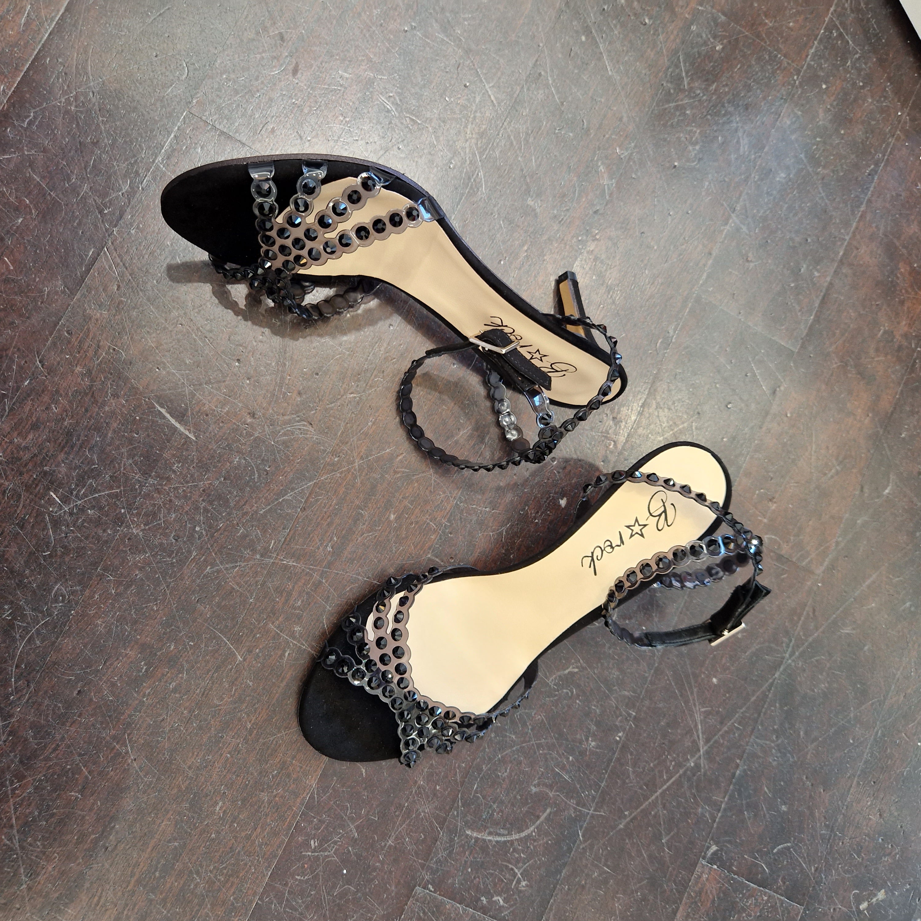 B Rock black plexy sandal