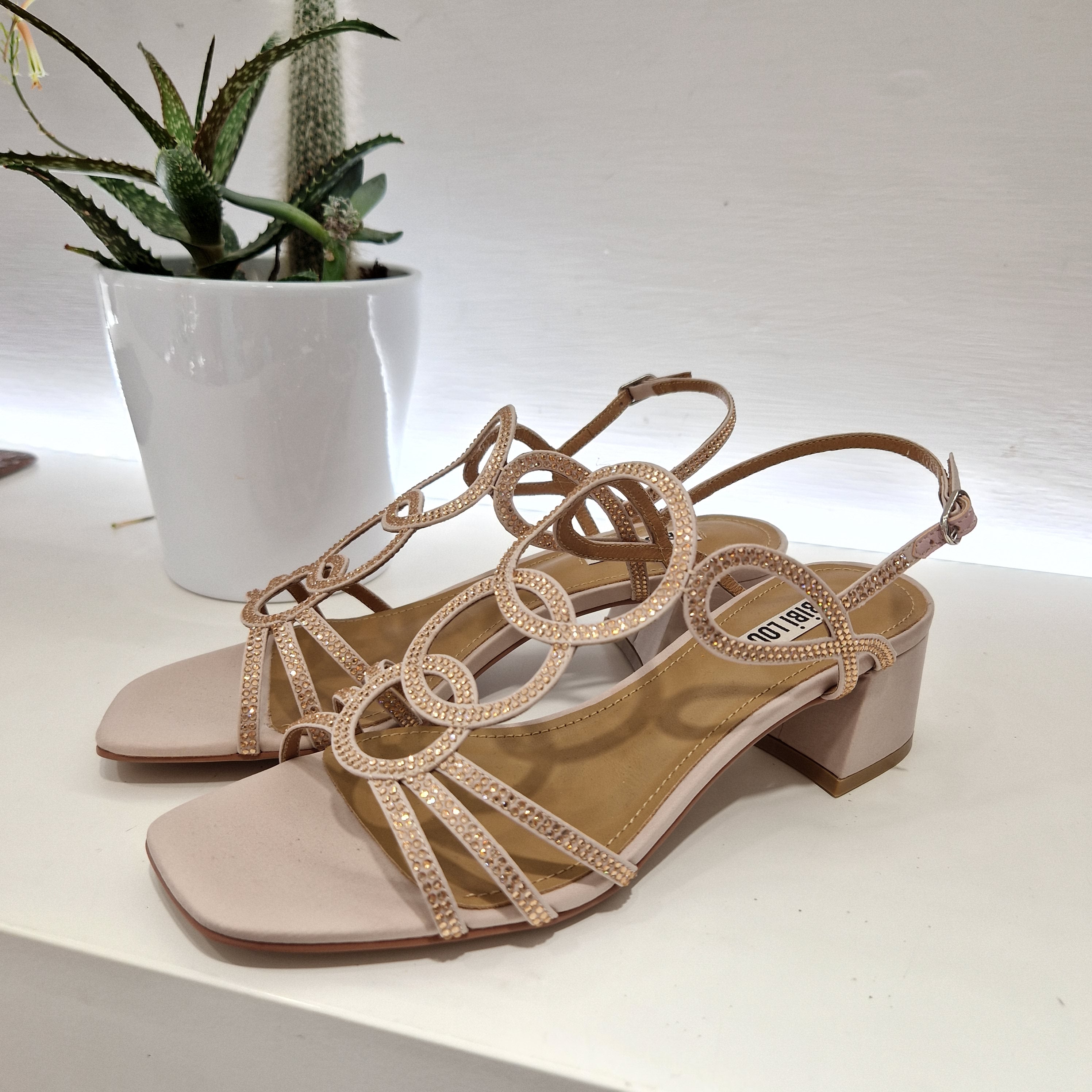 Bibilou rhinestone powder sandal
