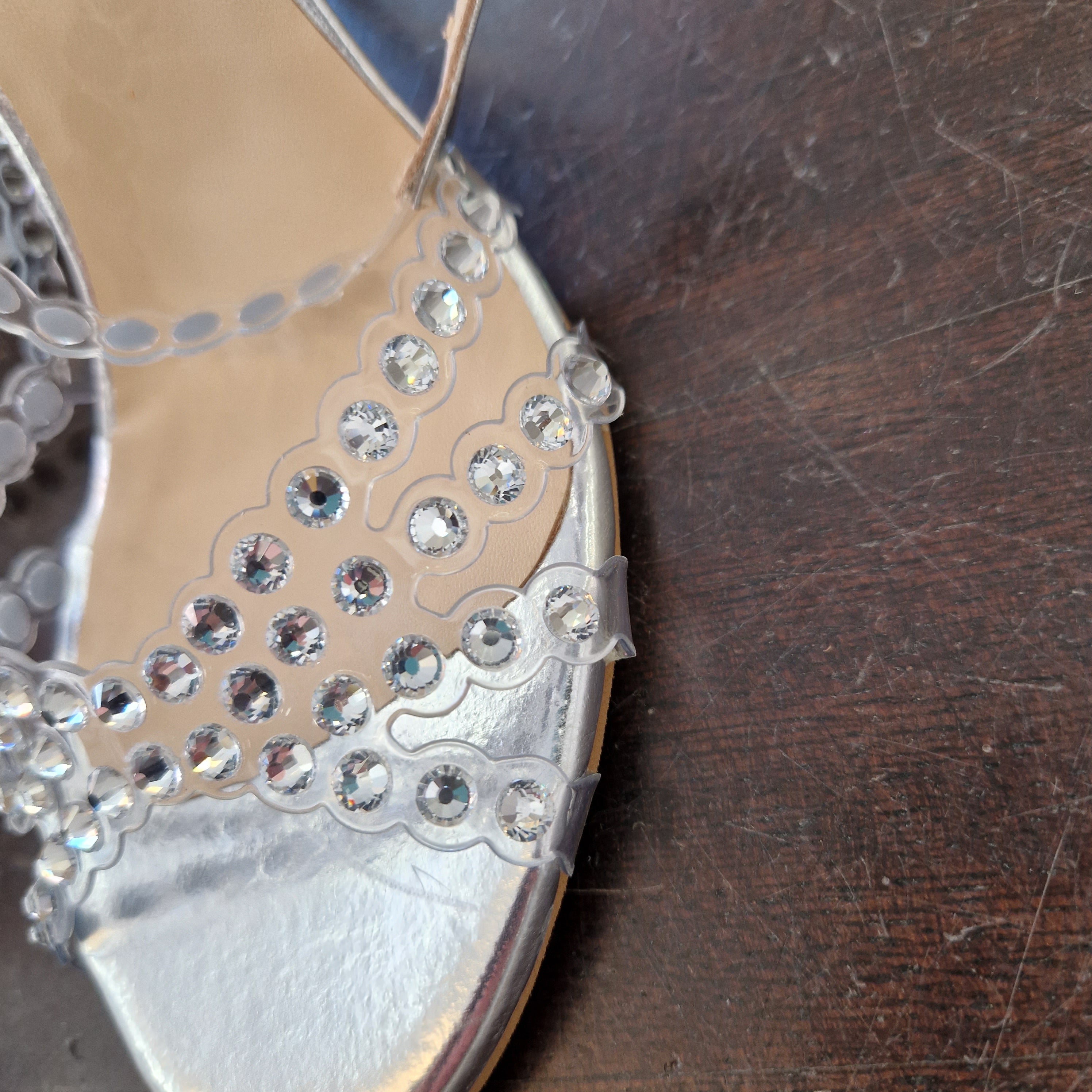 B Rock silver plexy sandal