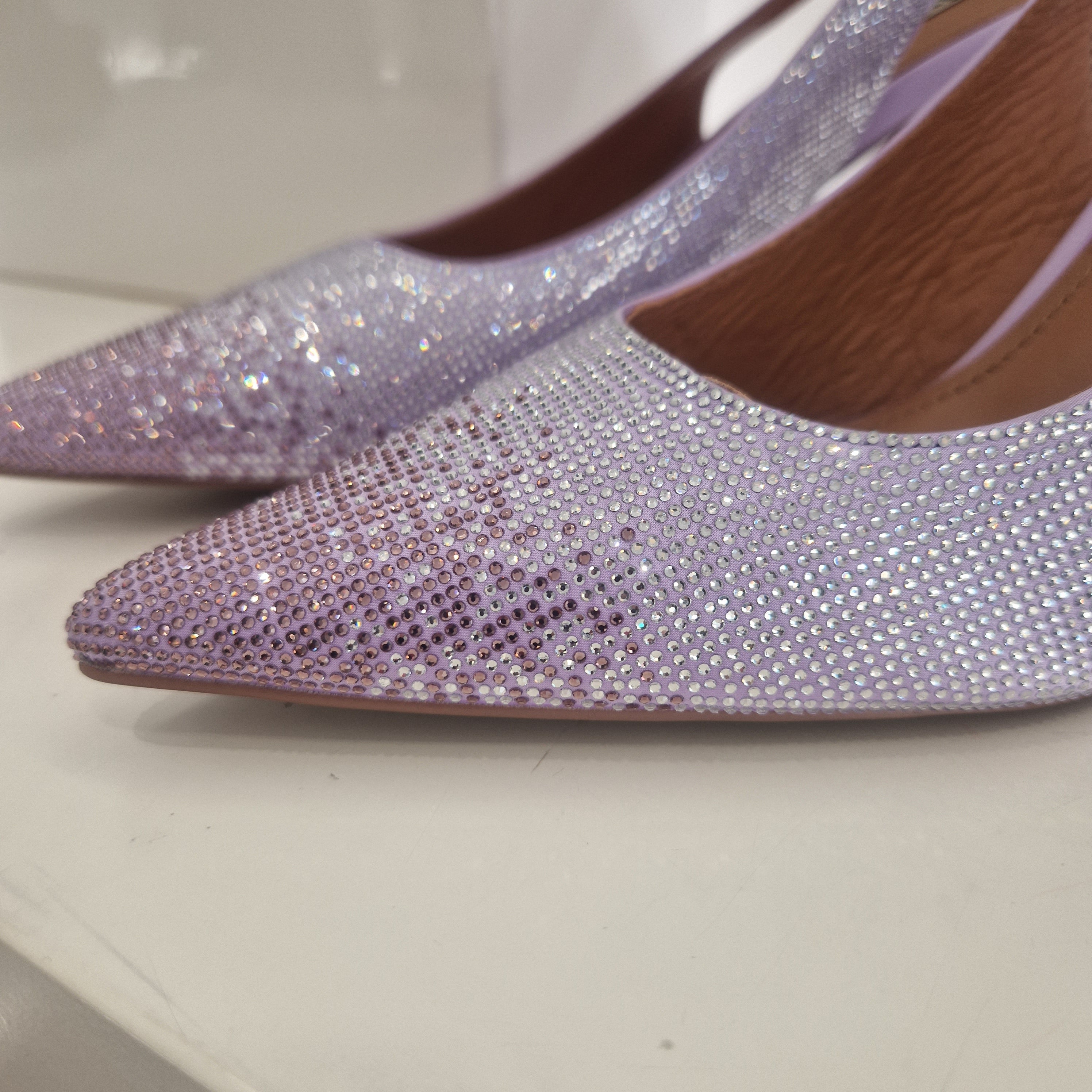 Bibilou lilac satin with rhinestones