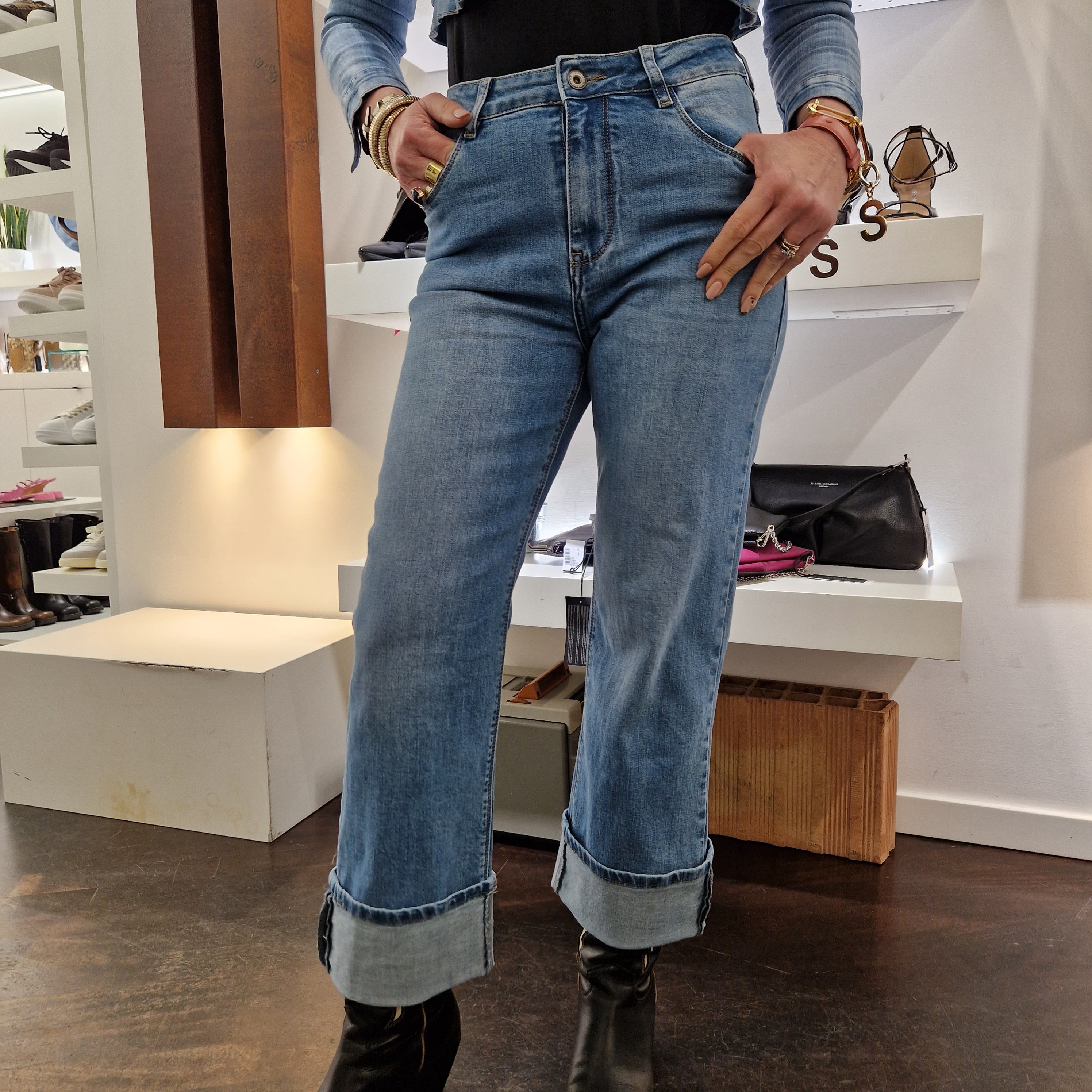Jeans with flap