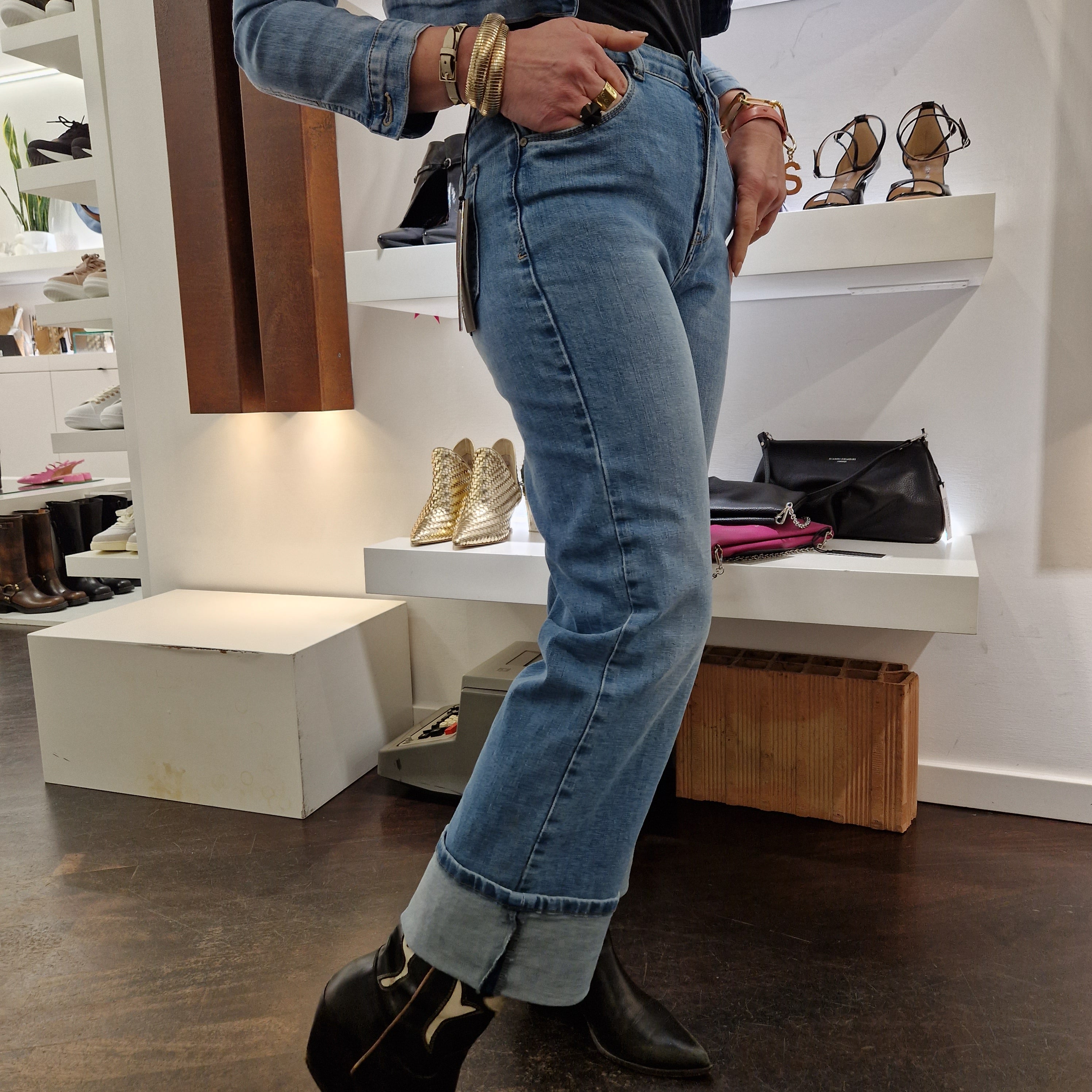 Jeans with flap