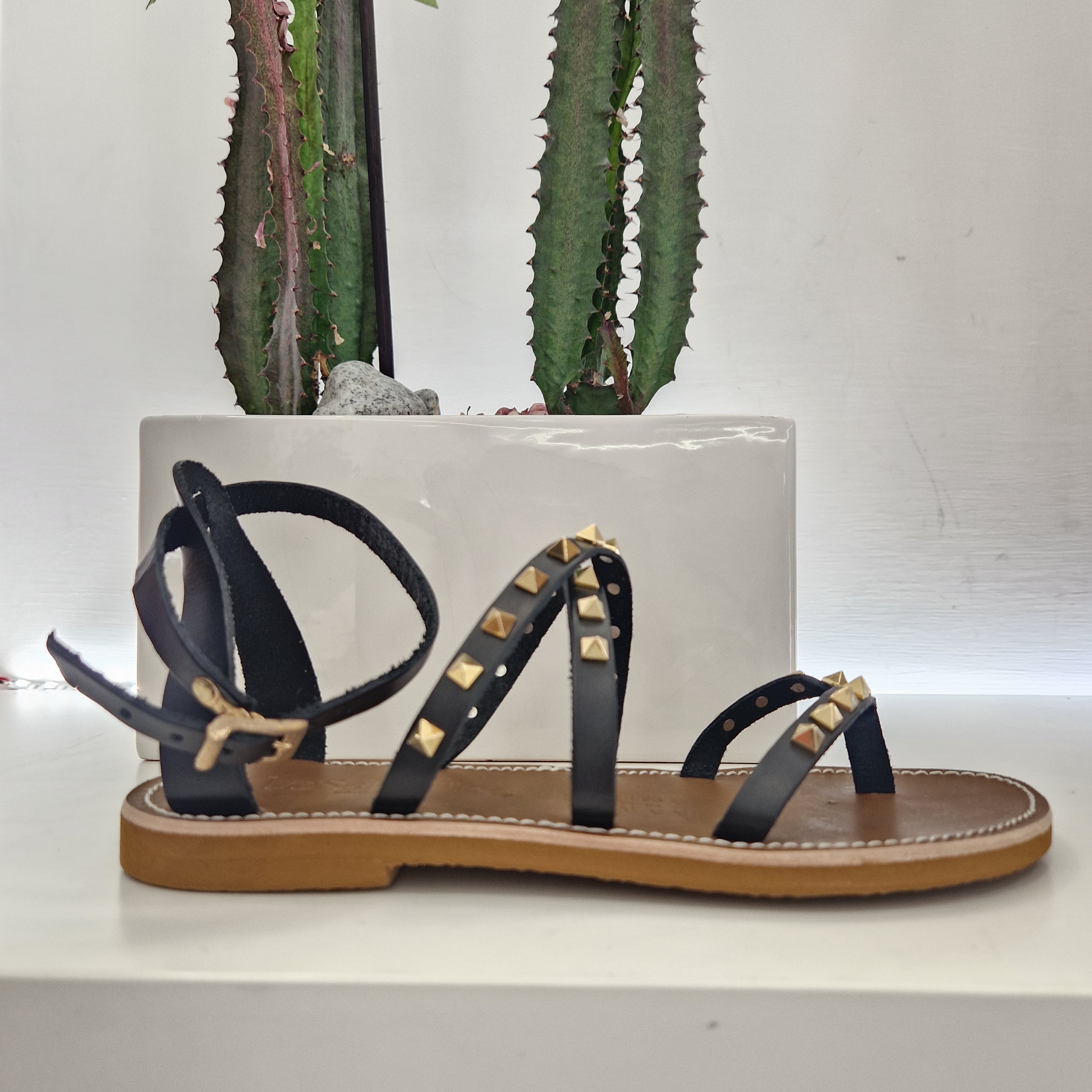 Le Salentine gold studded sandal flip flops