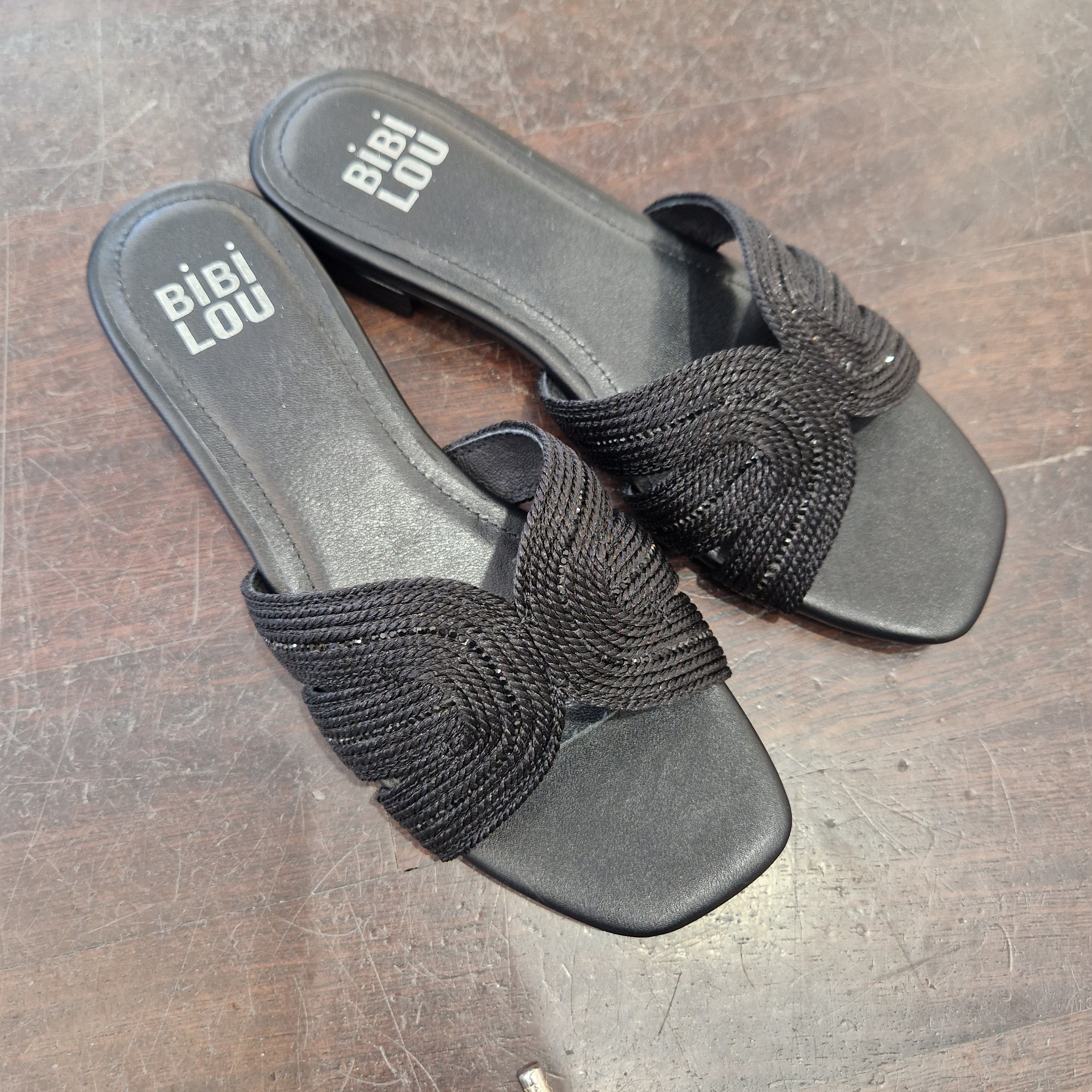 Bibilou black slipper black rhinestones PEND