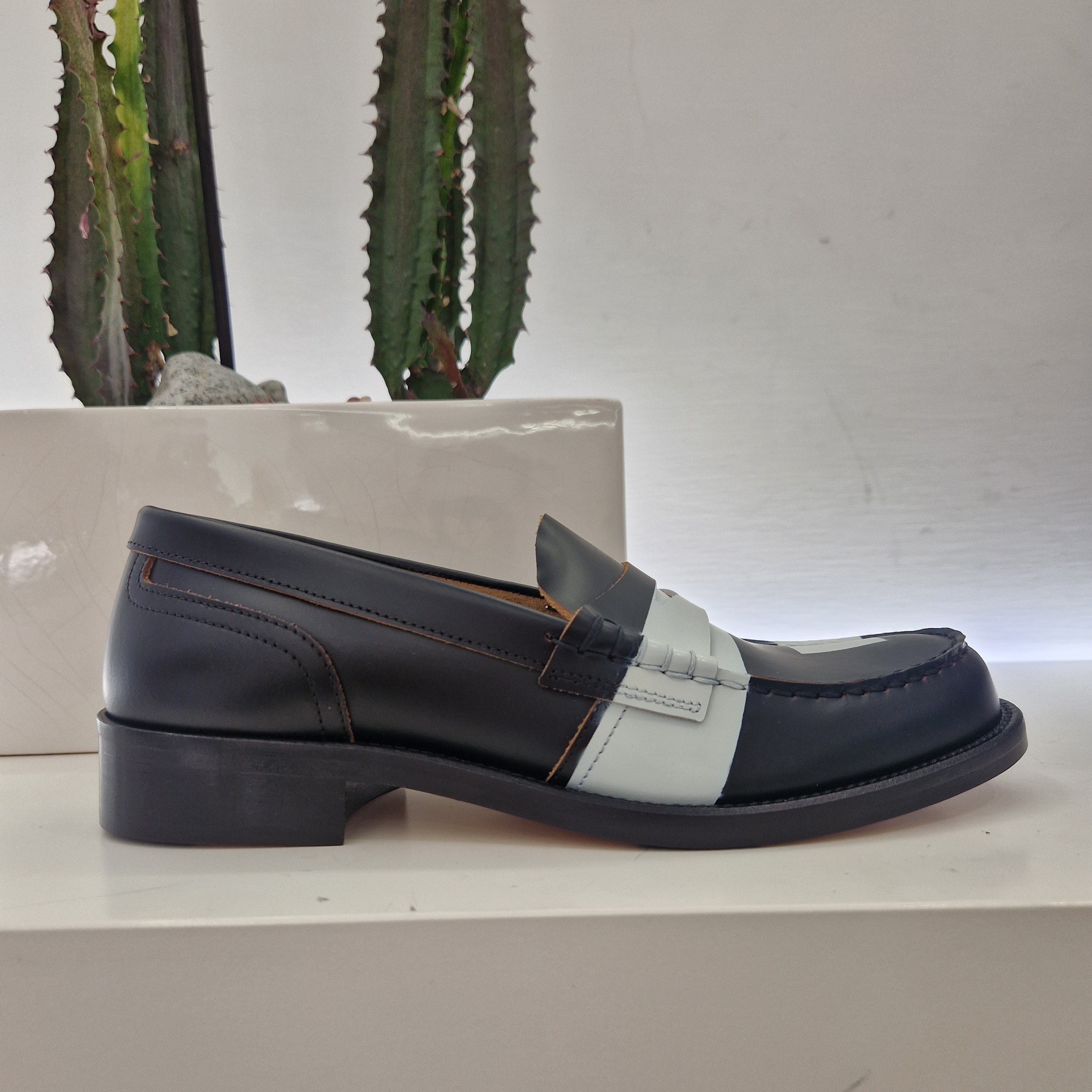 Maritan Verona moccasin white stripe