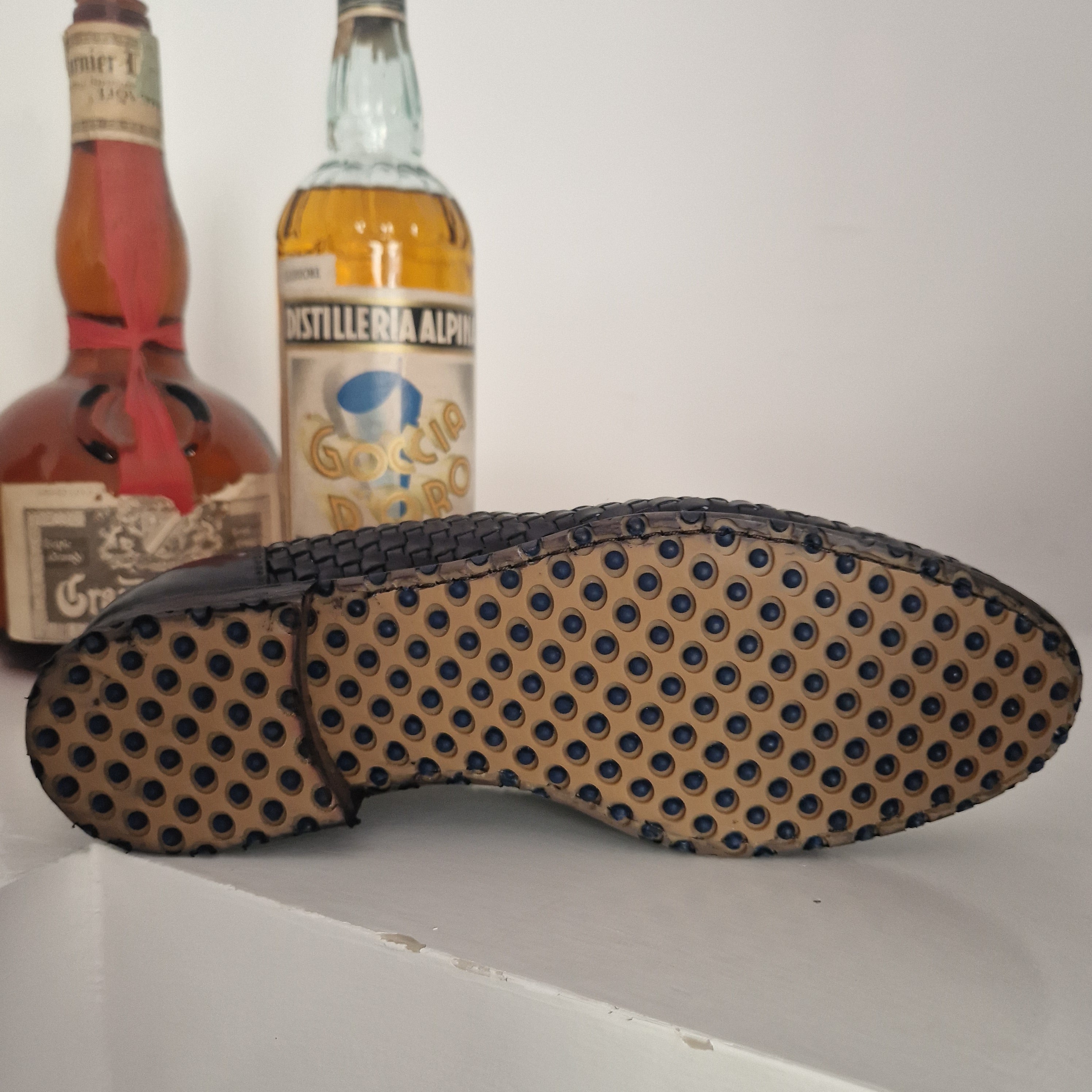 Giulio Moretti mocassino tomaia intrecciata blu