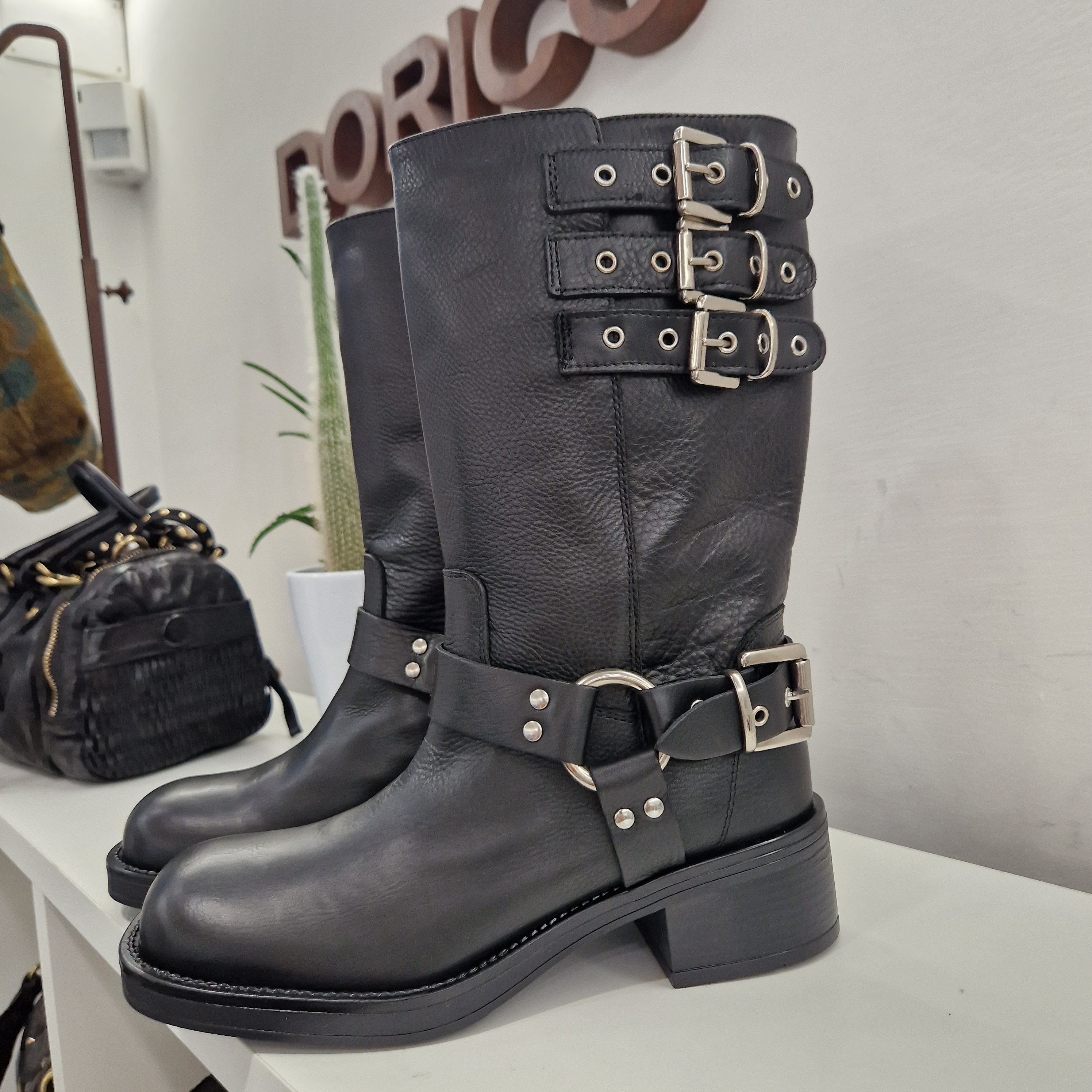 Gisel Moirè biker BEDFORD nero