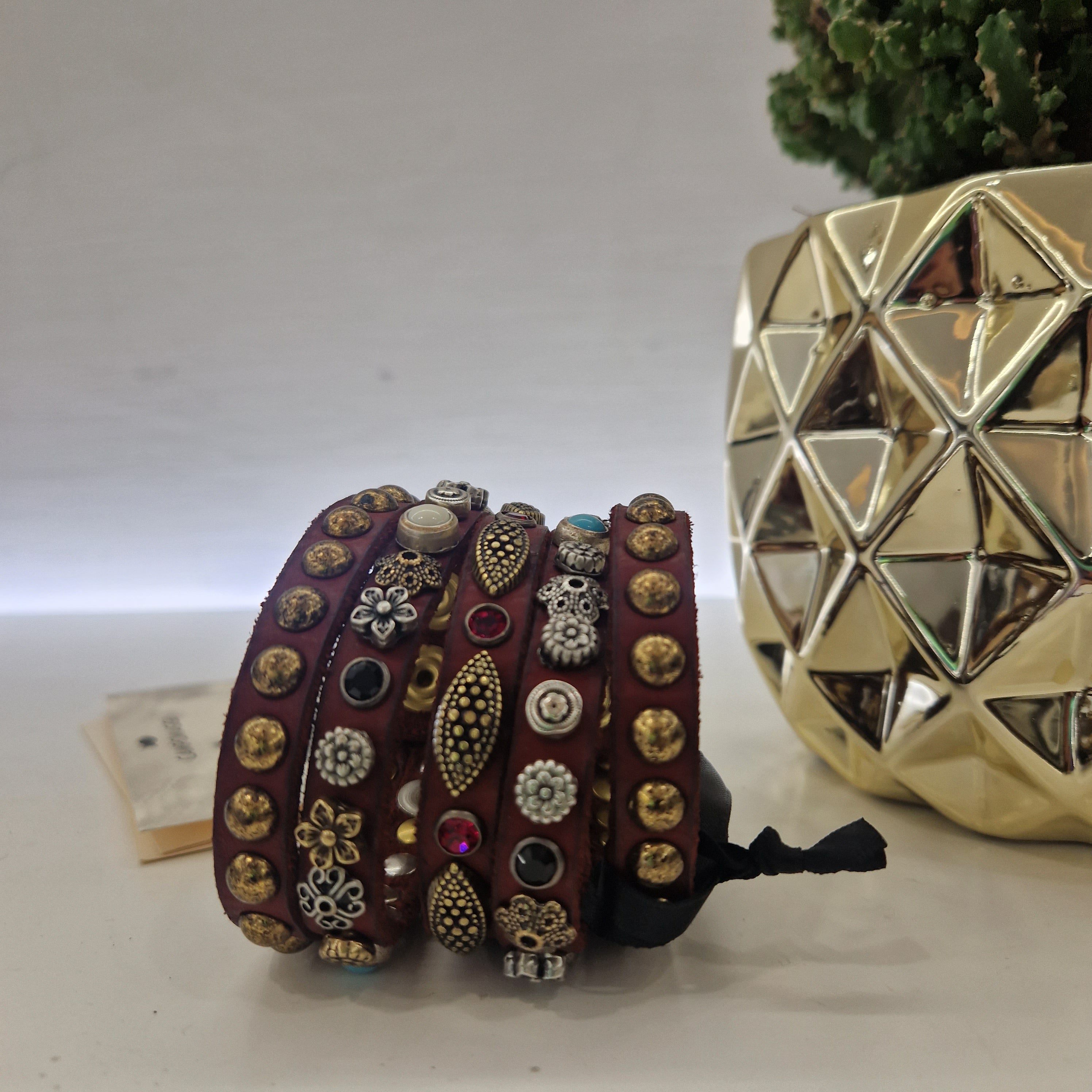 Campomaggi bracciale 5 fili Borgogna