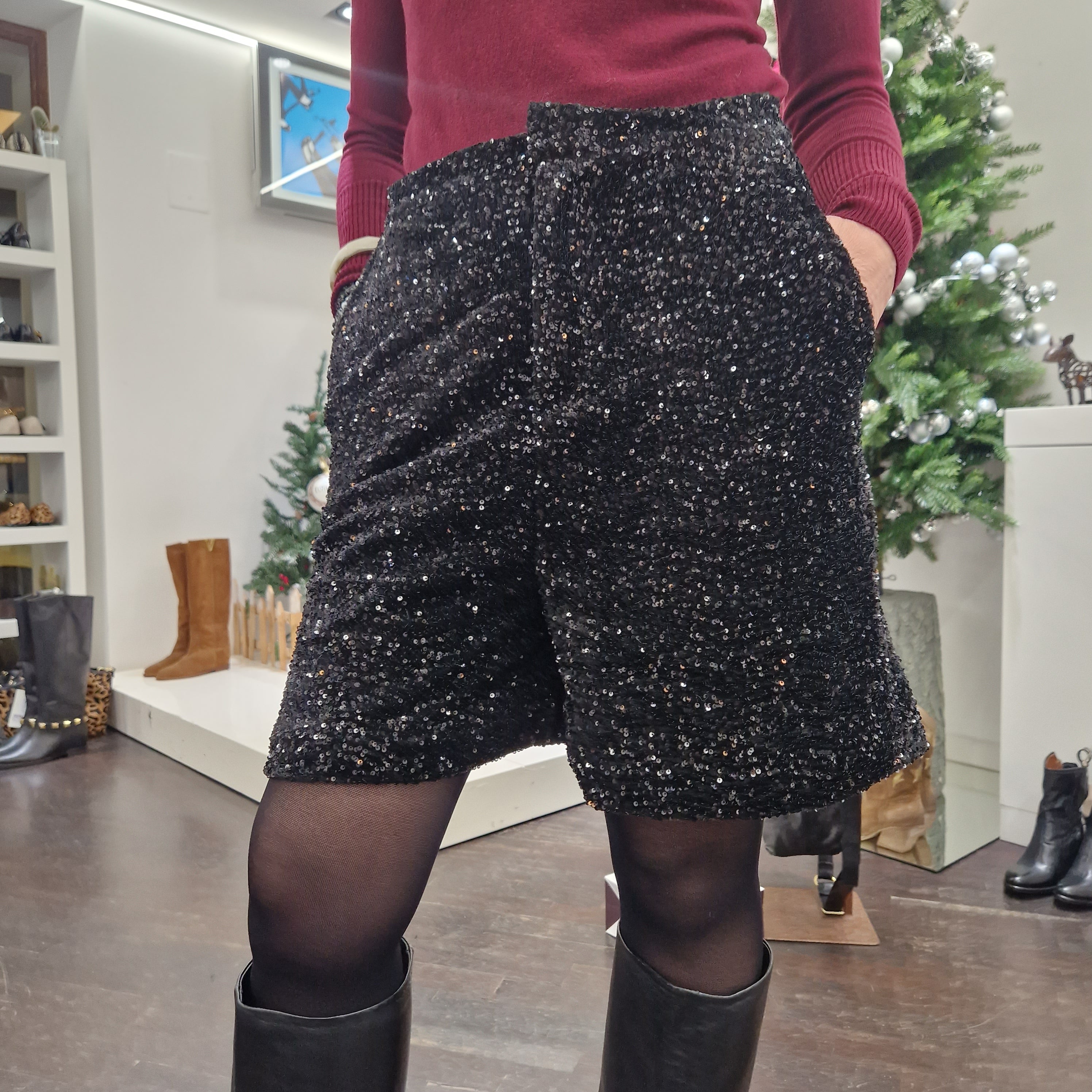 KIKISIX pantalone VALERIA corto paillettes