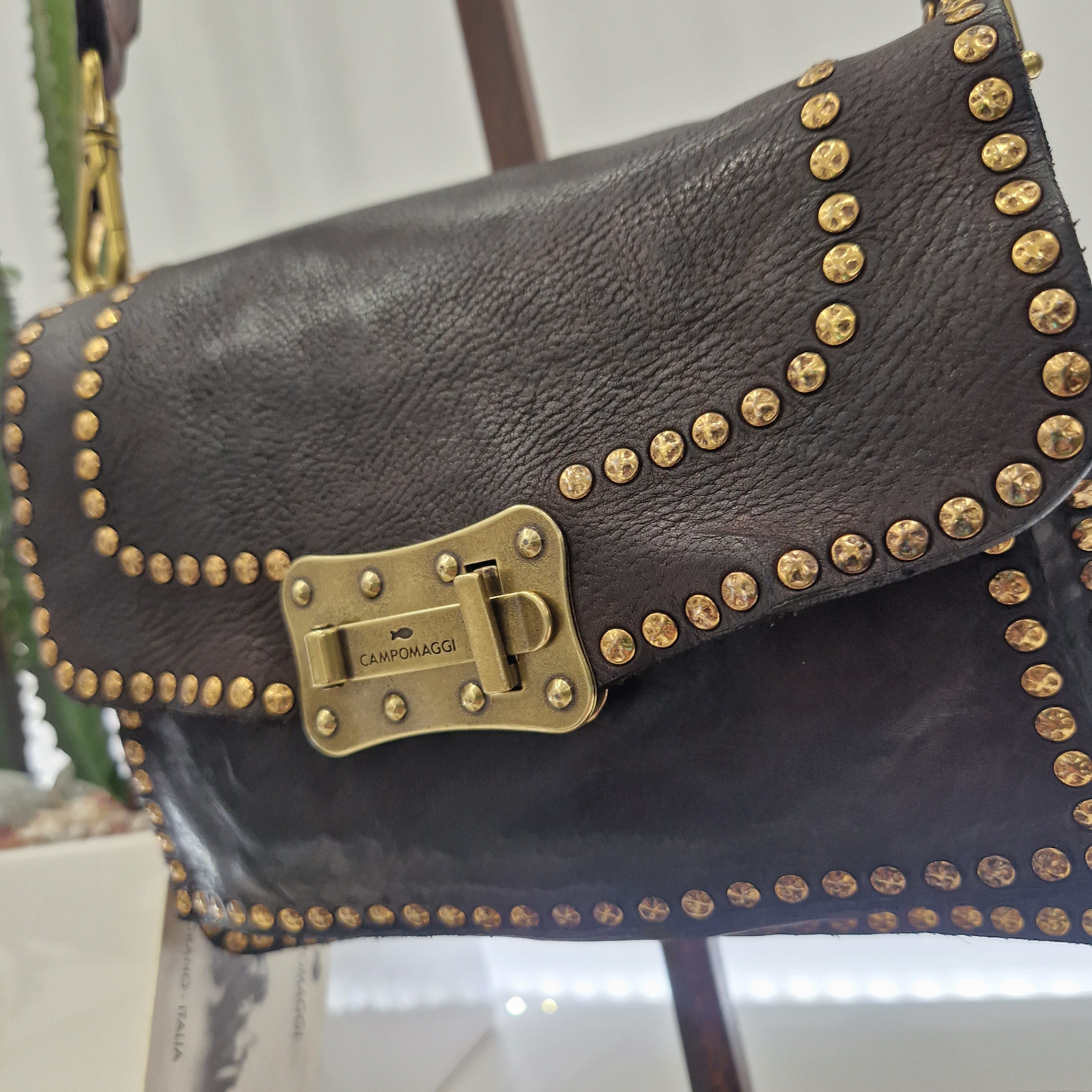 Campomaggi borsa Agnese color t. moro rivetti oro