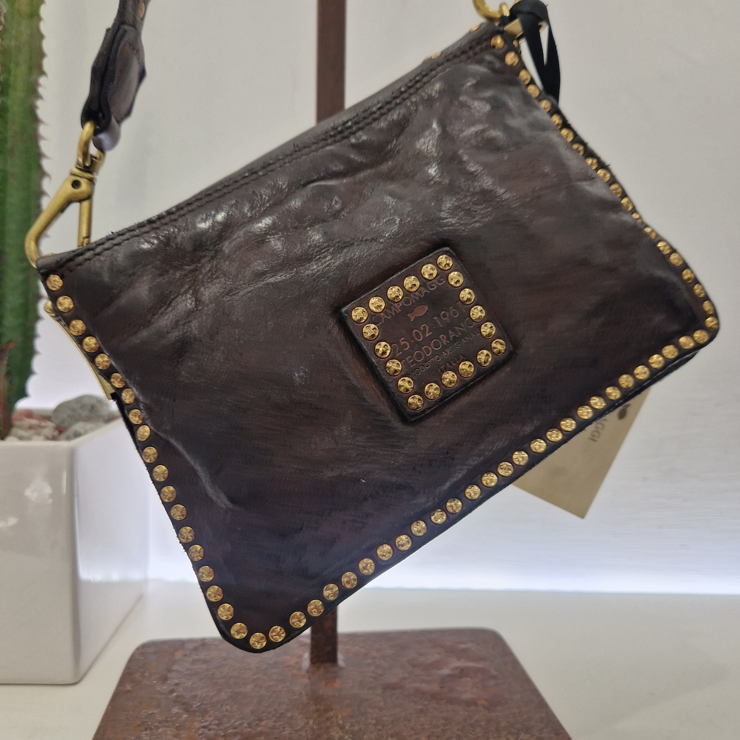 Campomaggi borsa Agnese color t. moro rivetti oro