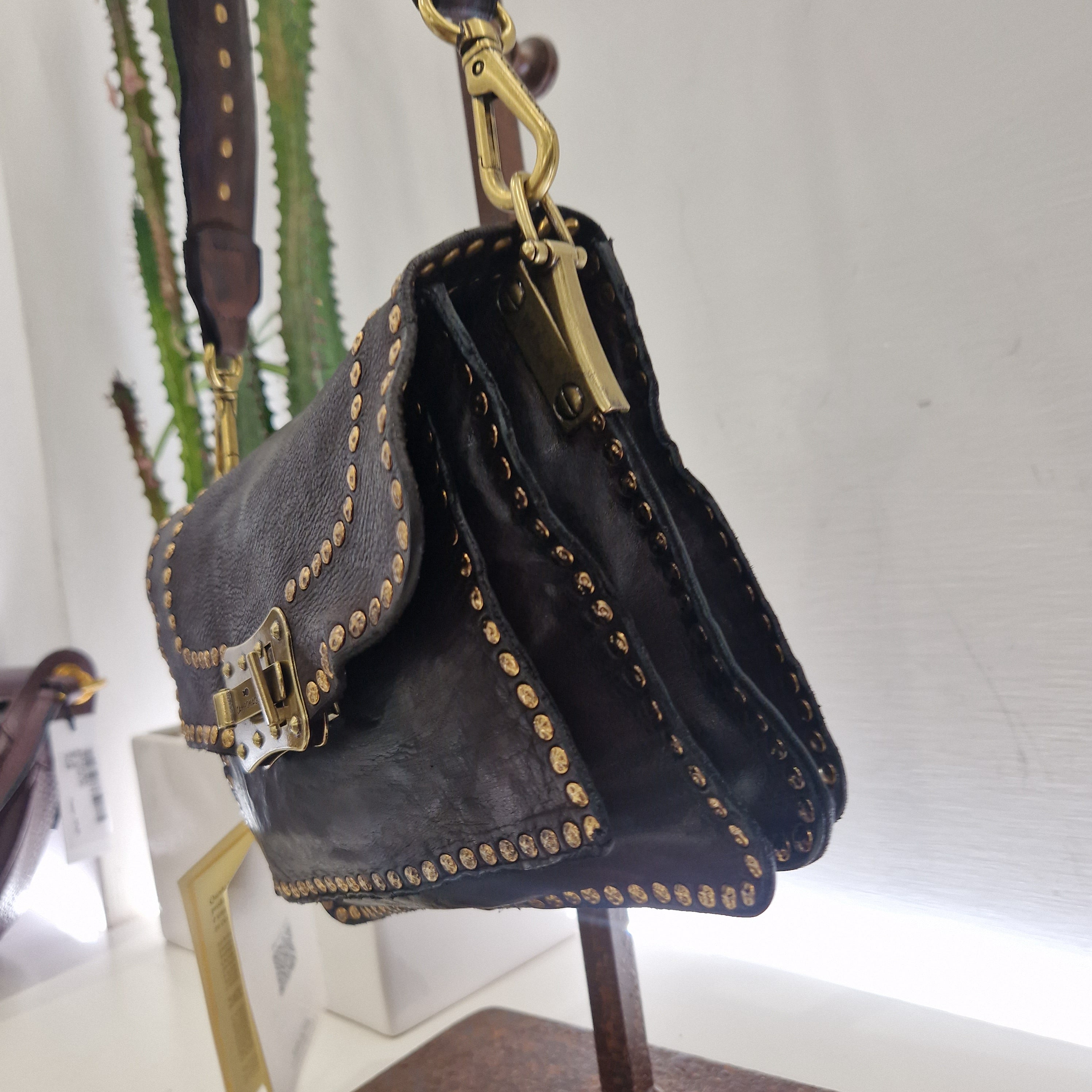 Campomaggi borsa Agnese color t. moro rivetti oro