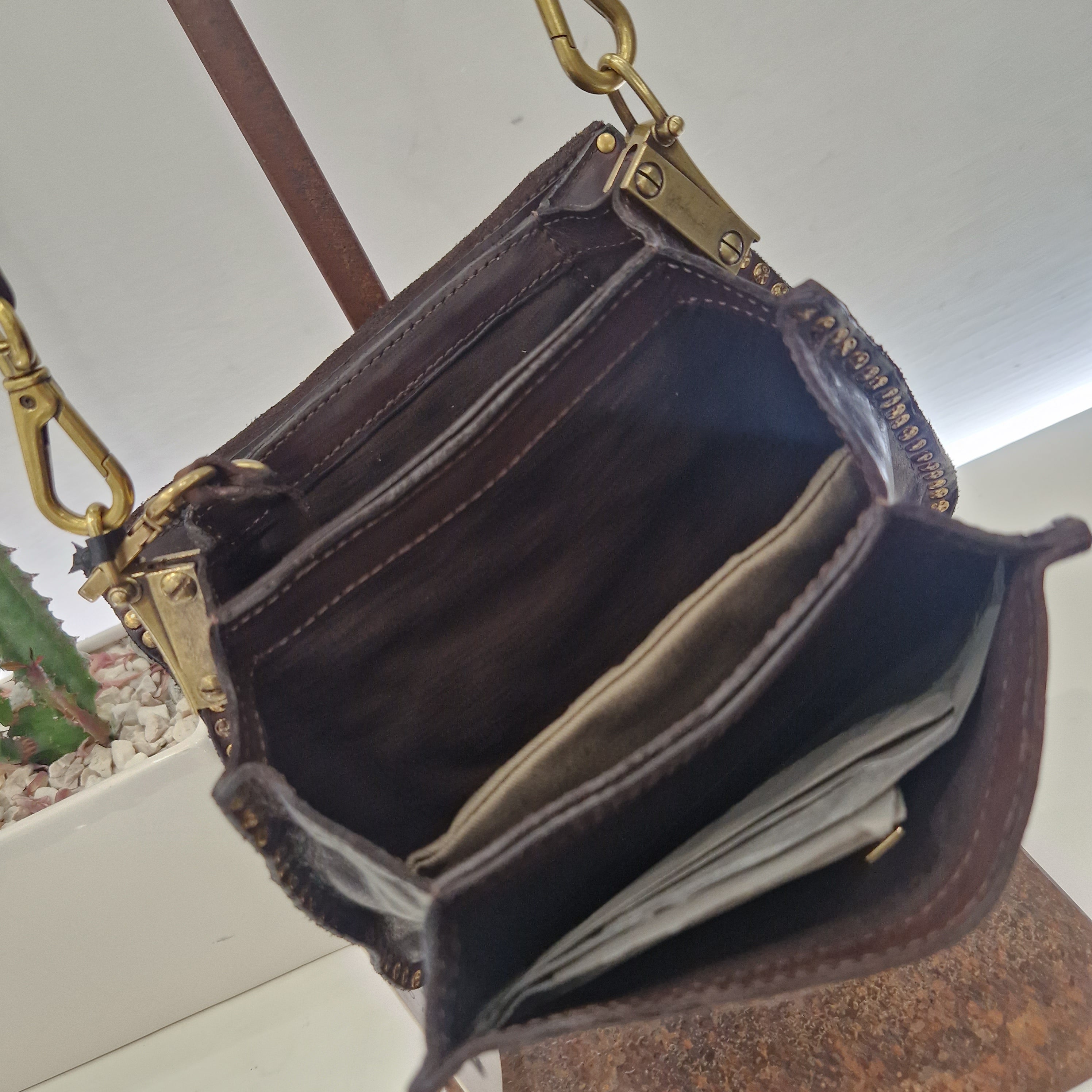 Campomaggi borsa Agnese color t. moro rivetti oro