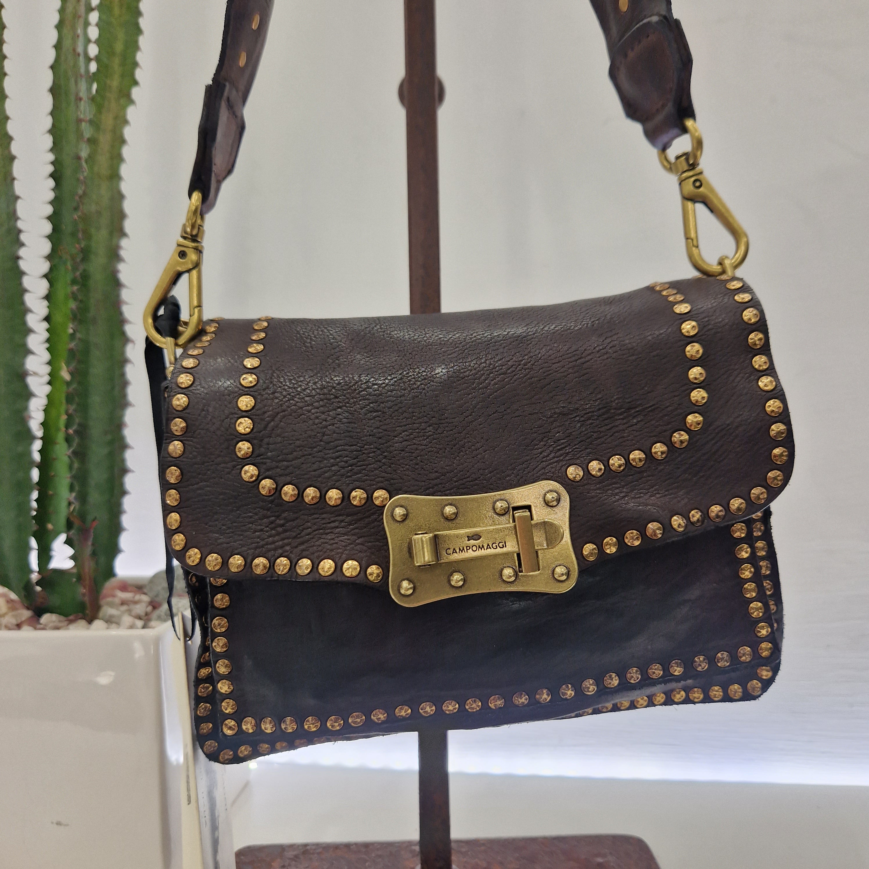 Campomaggi borsa Agnese color t. moro rivetti oro