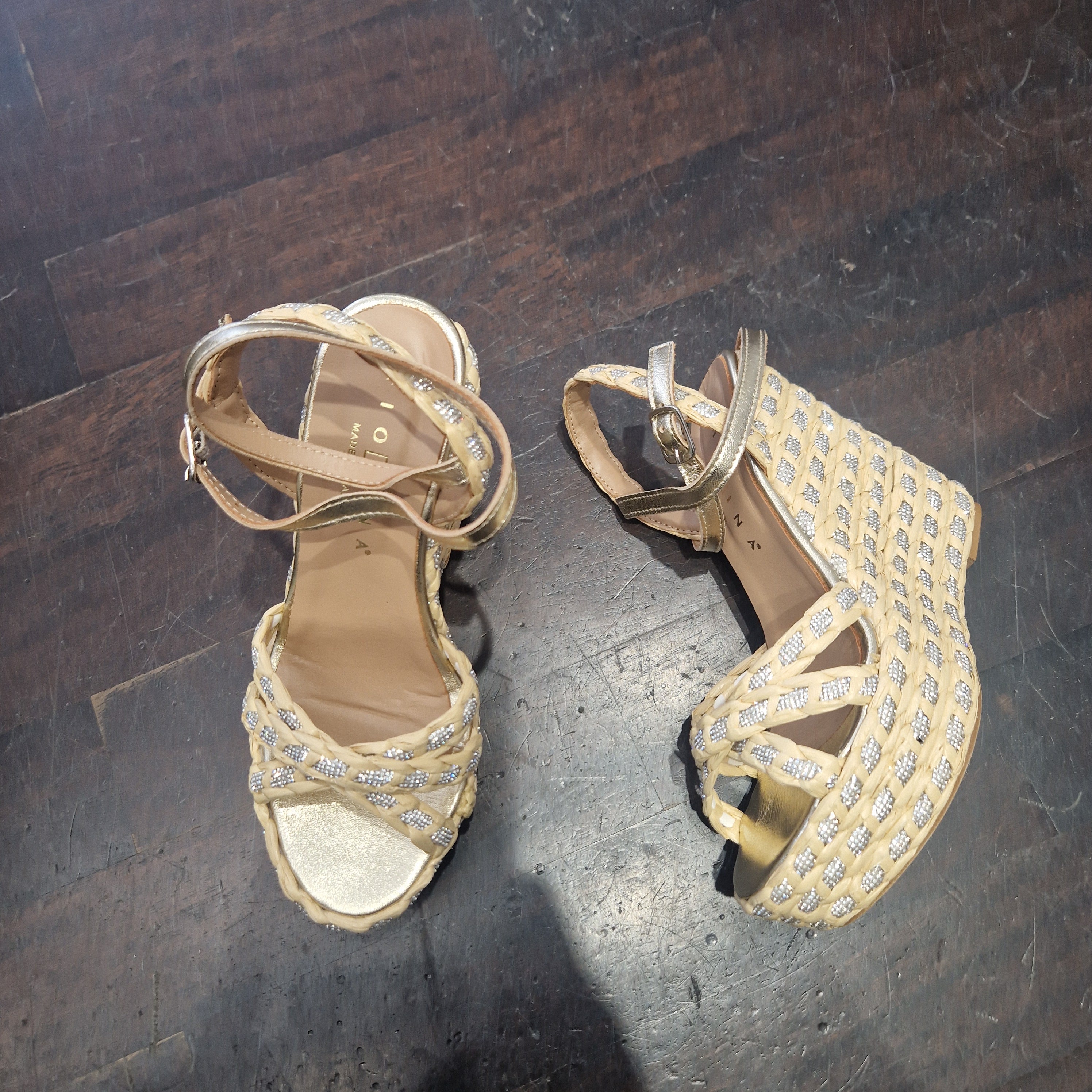Fiorina sandalo JESS zeppa 100 beige/argento