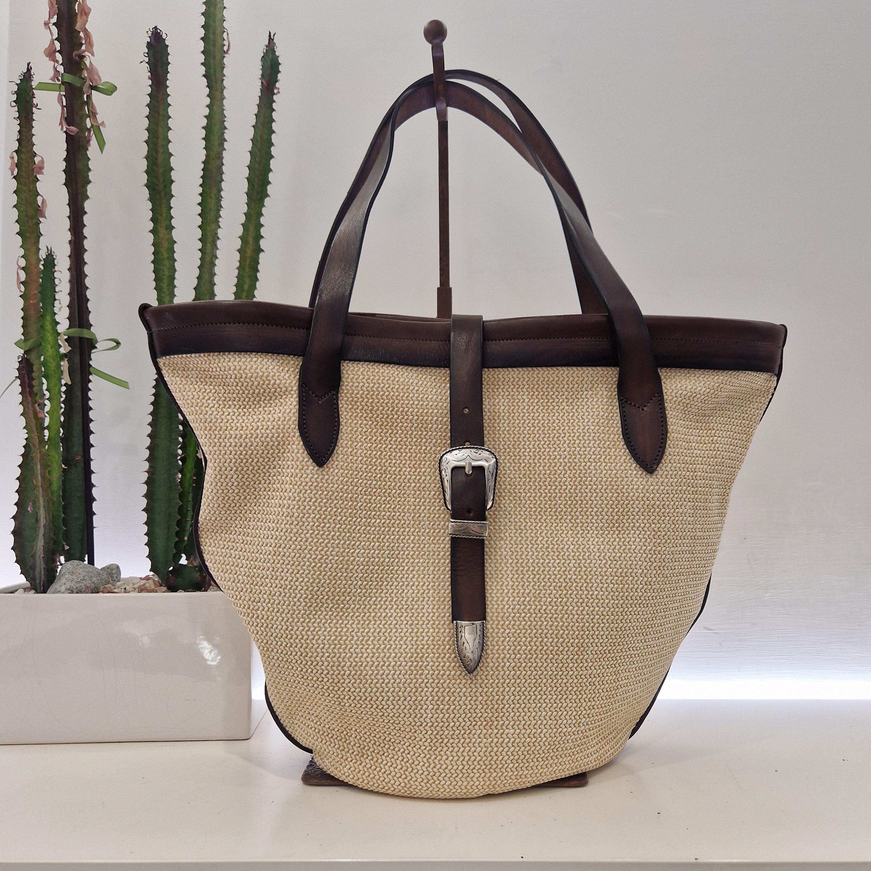Alberto Luti borsa maxi rafia