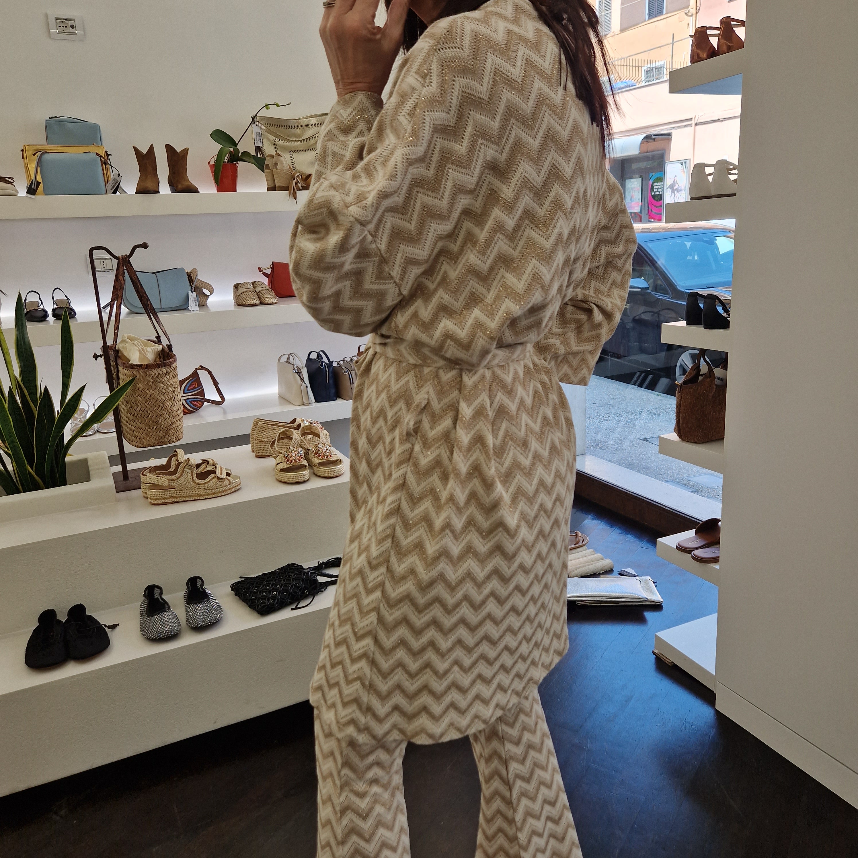 Kikisix giacca KIMONO crochette color panna
