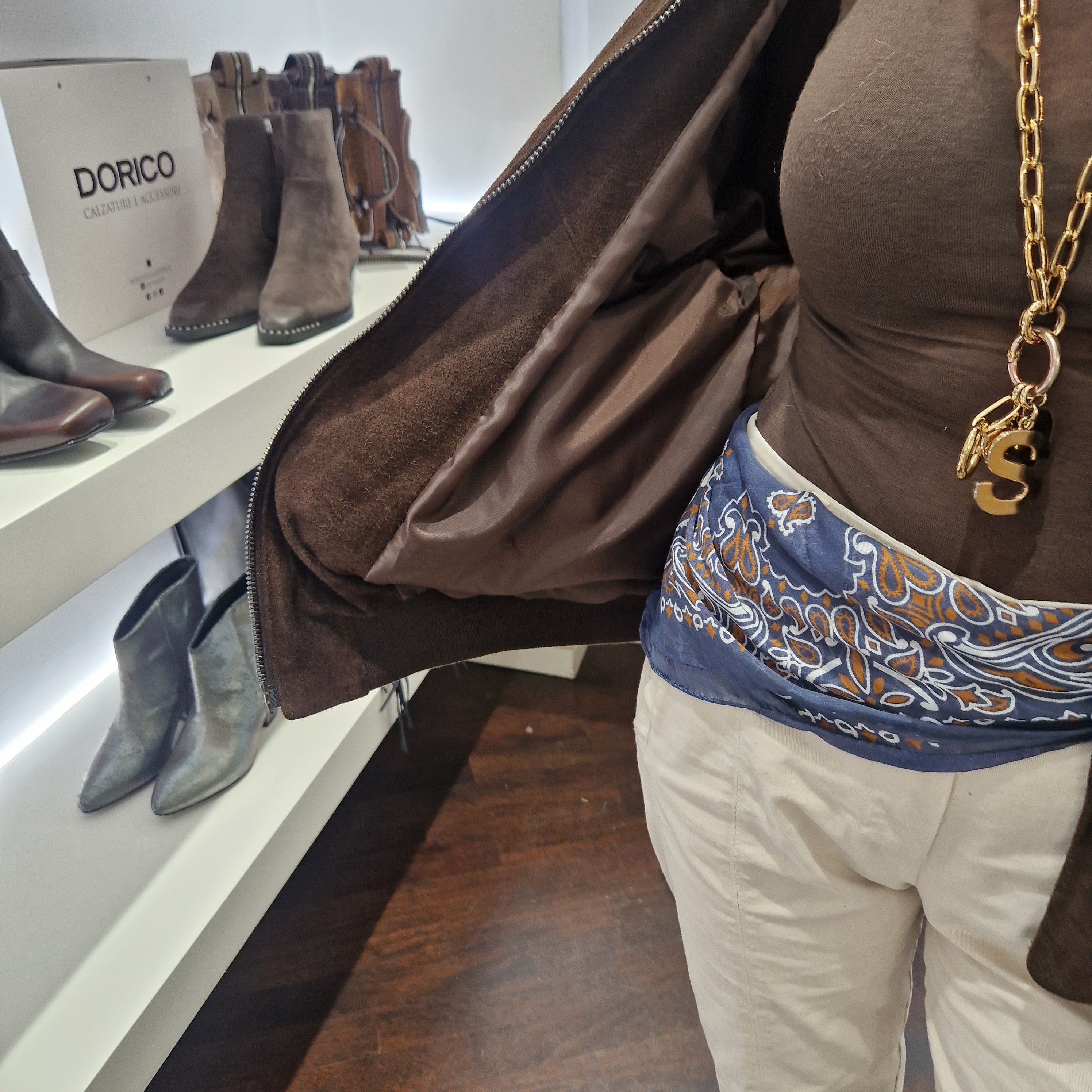 Giacca BOMBER in vera pelle scamosciata