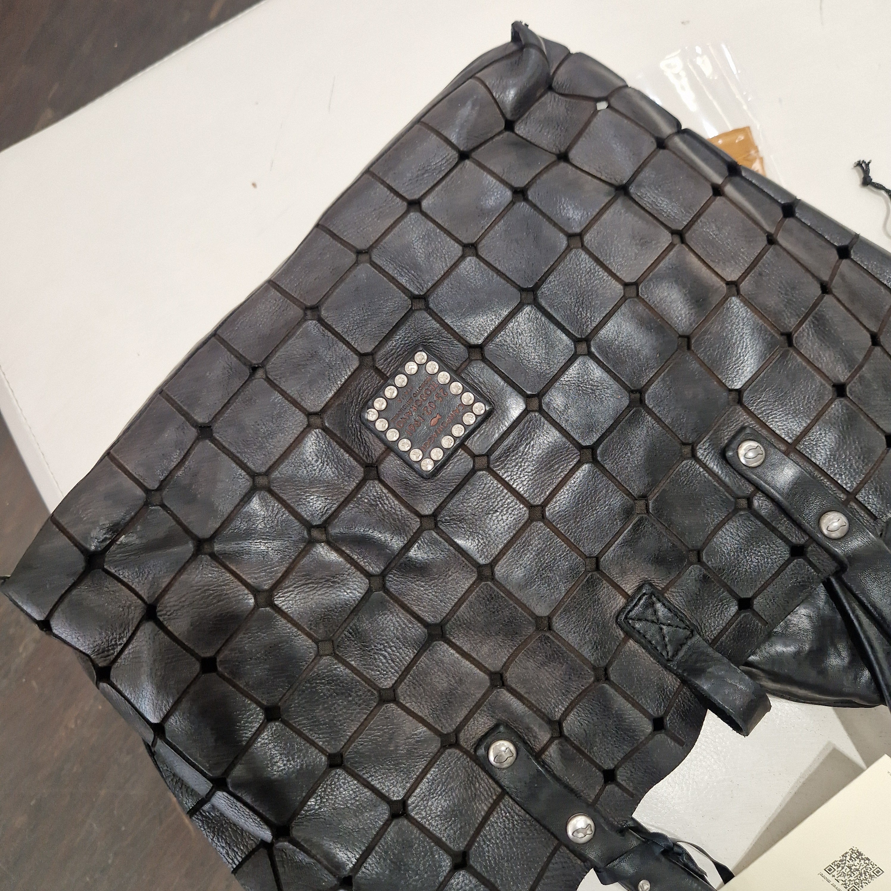 Campomaggi borsa linea ACACIA shopping doppio manico in pelle nera
