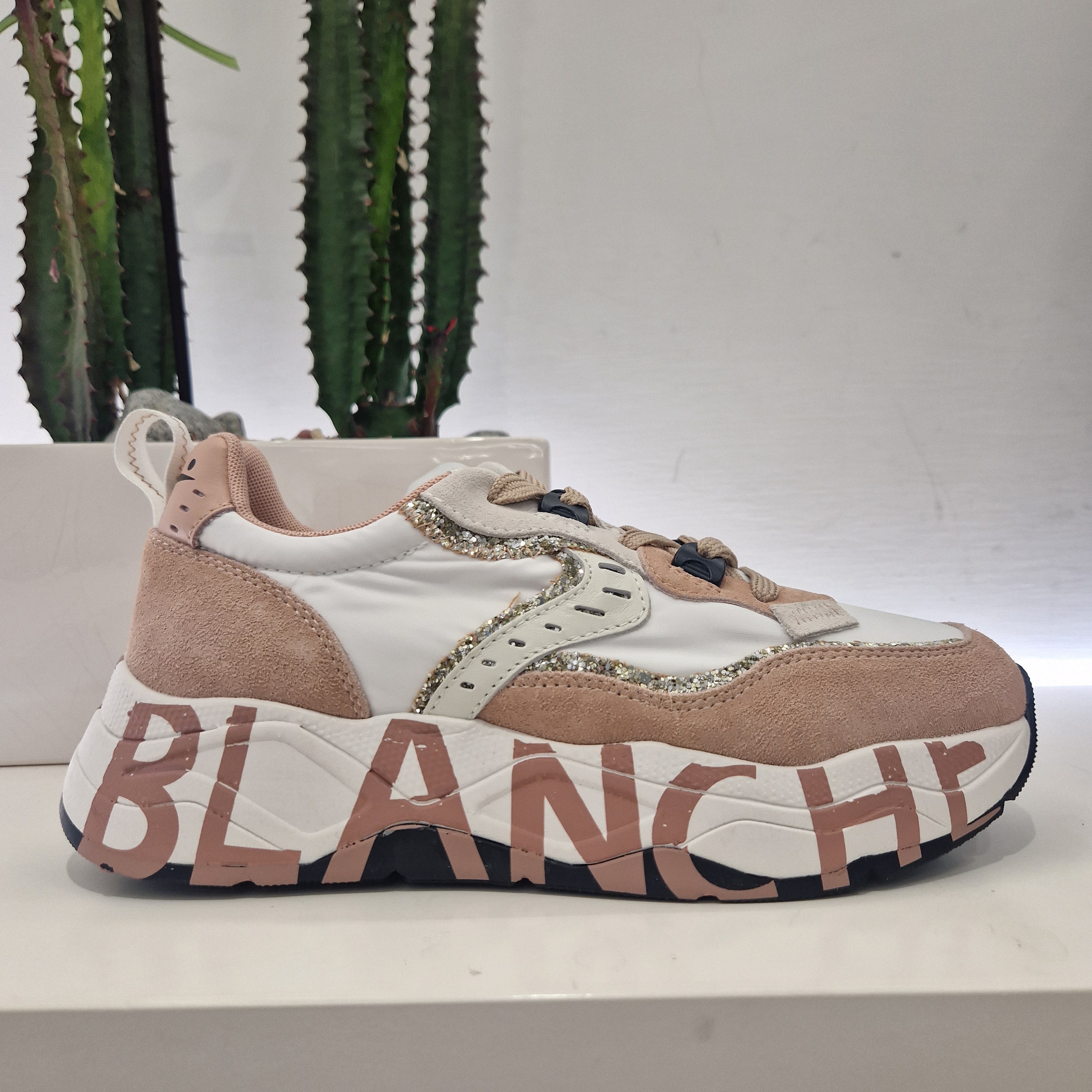 Voile Blanche sneaker rosa e glitter