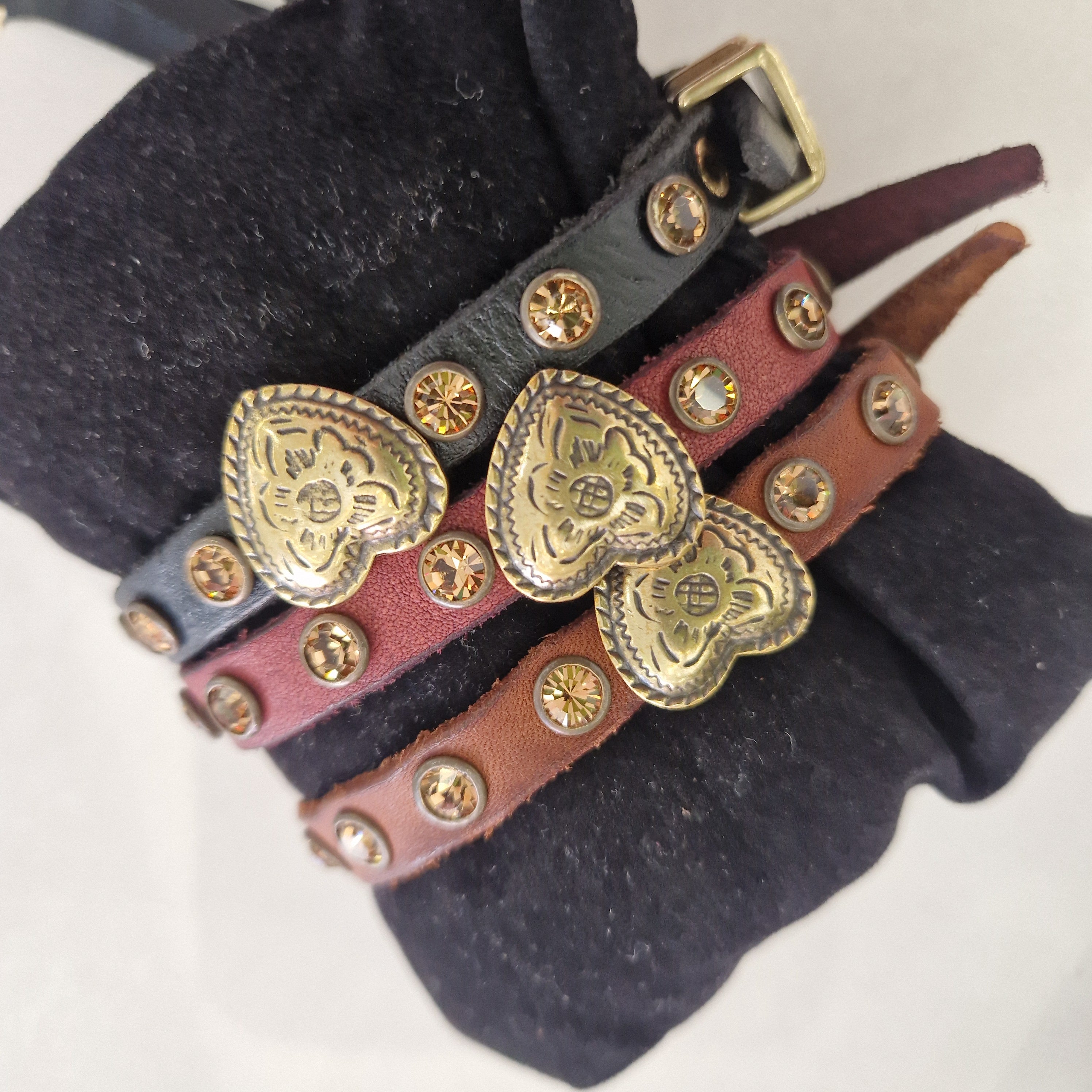 Campomaggi bracciale MINIMERAVIGLIA con cuore oro e strass