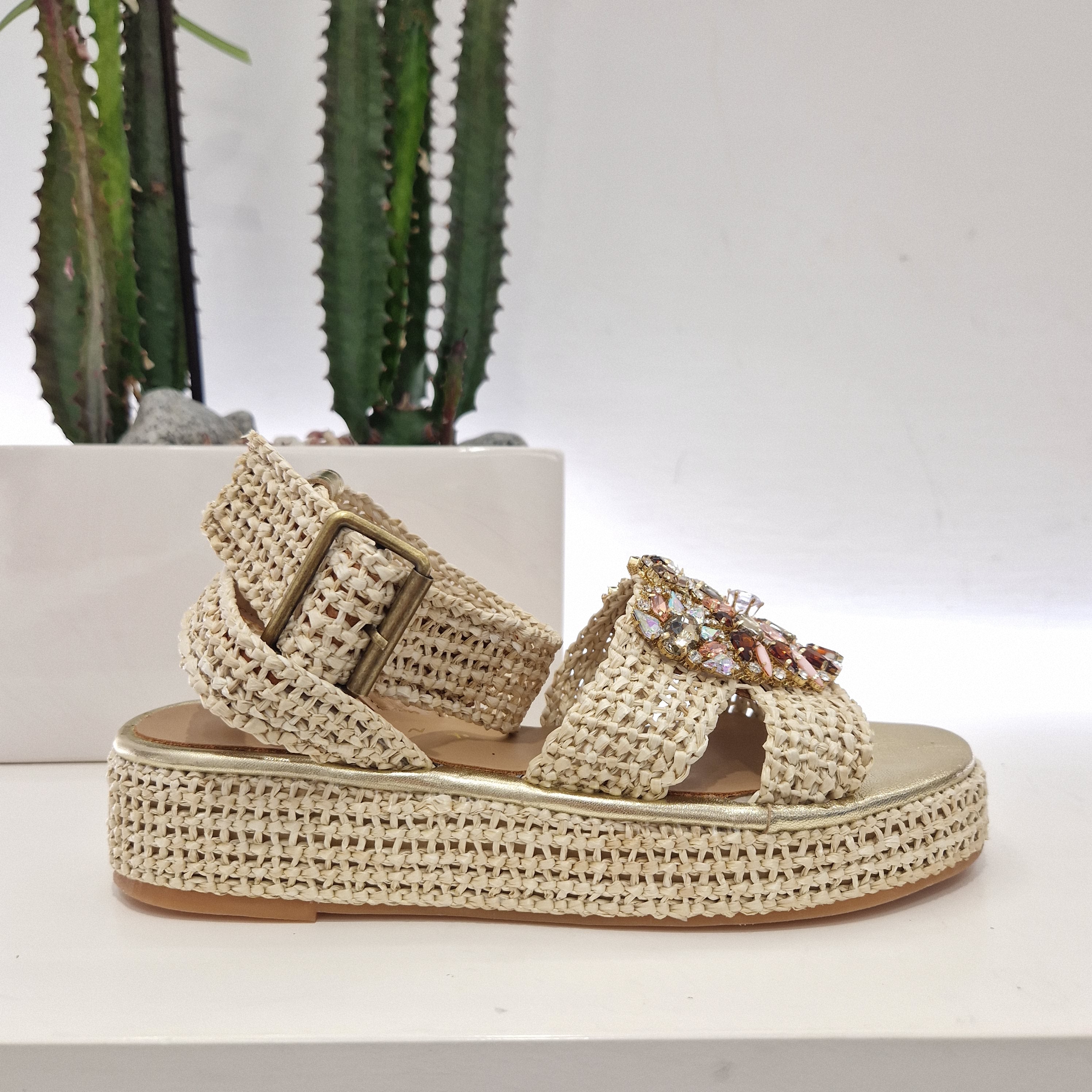 Fiorina sandalo platform 4 cm color sabbia