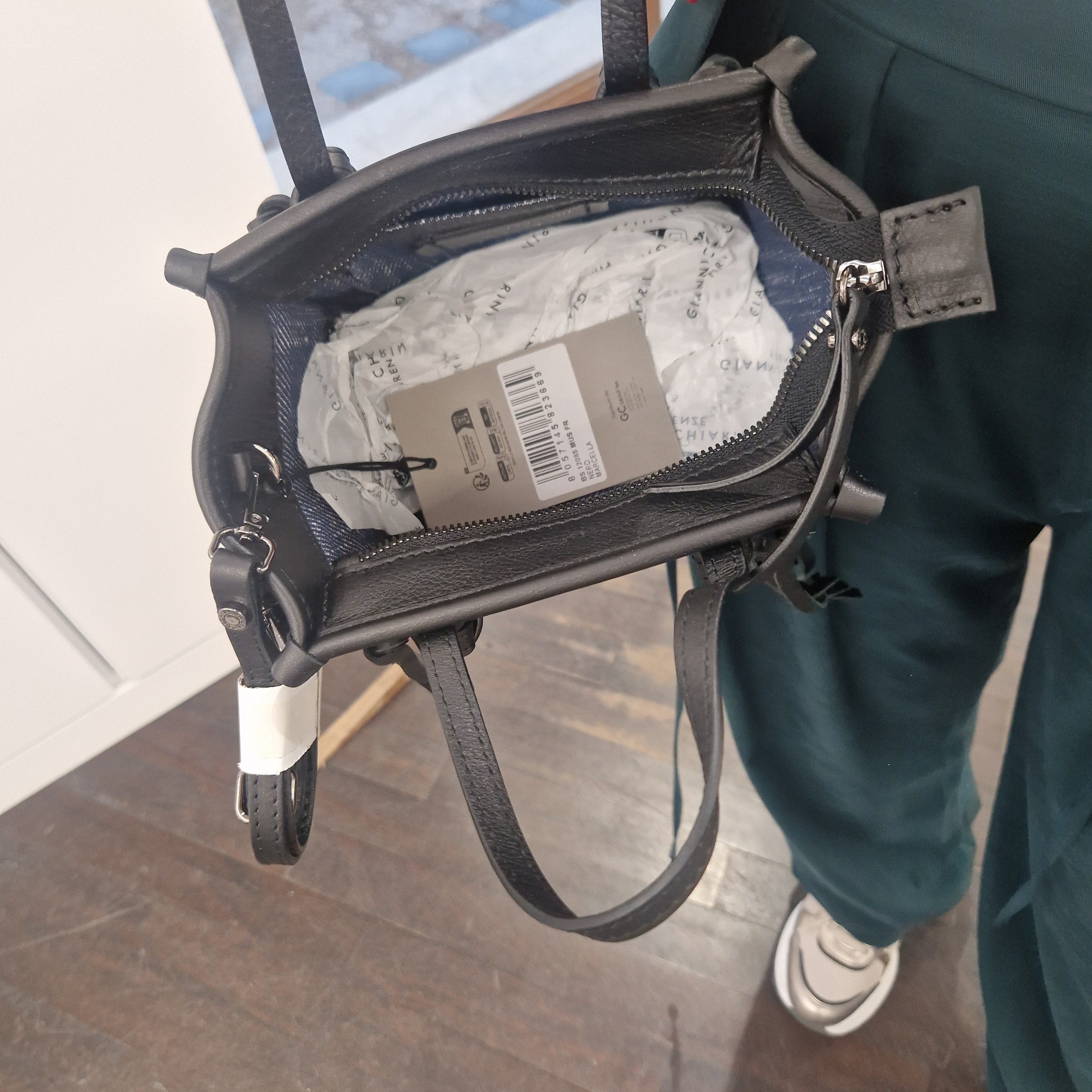Gianni Chiarini MISS MARCELLA dimensione piccola pelle nera frange