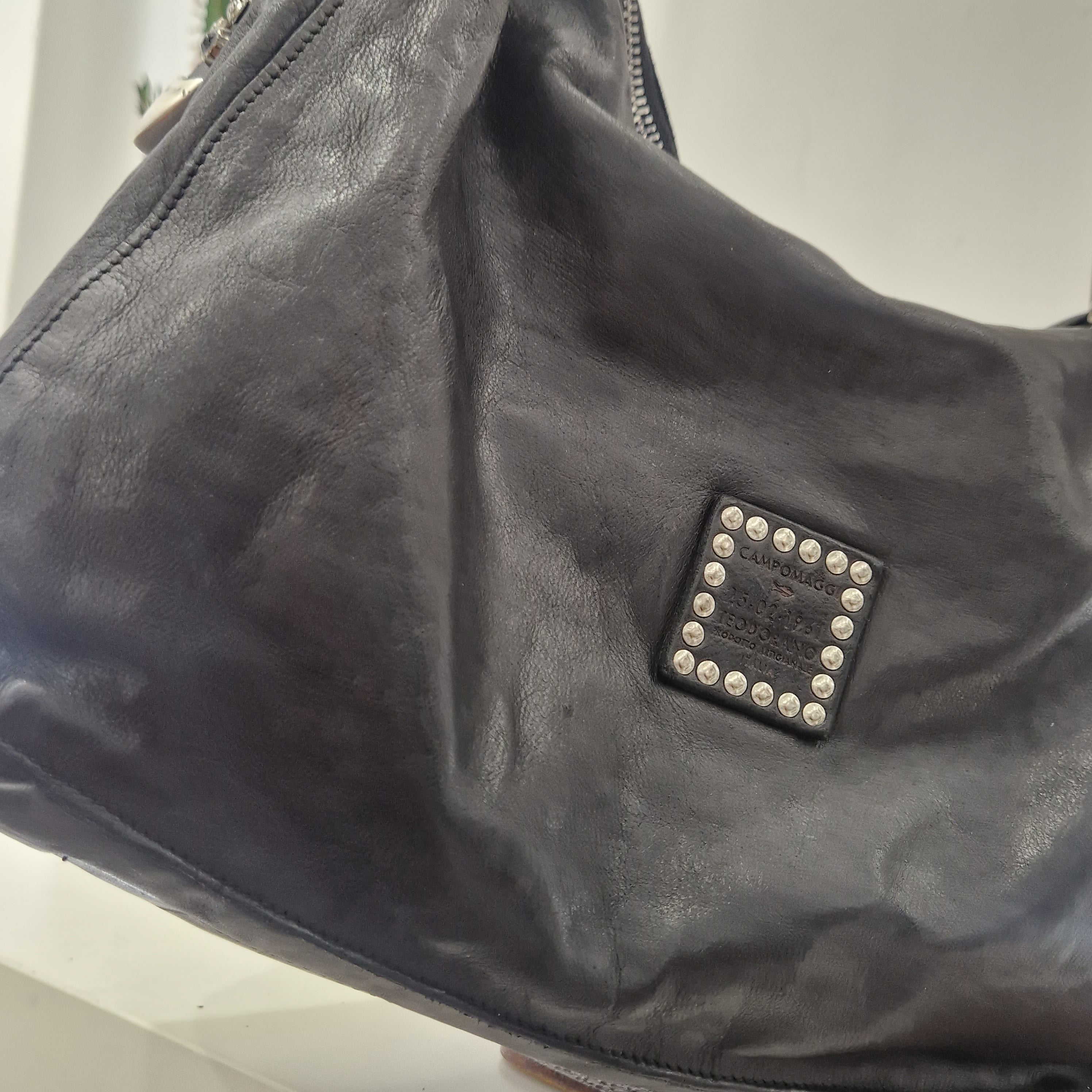 Campomaggi borsa GIULIANA linea CEFALÙ nera accessori argento