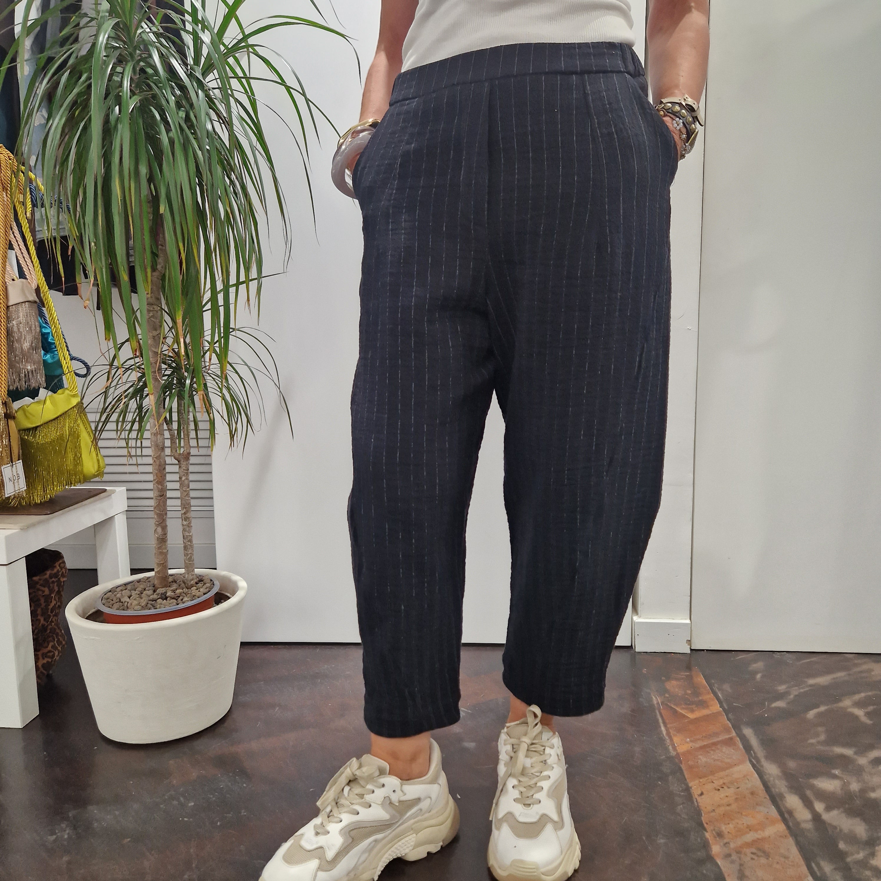 Pantalone LICIA nero GESSATO