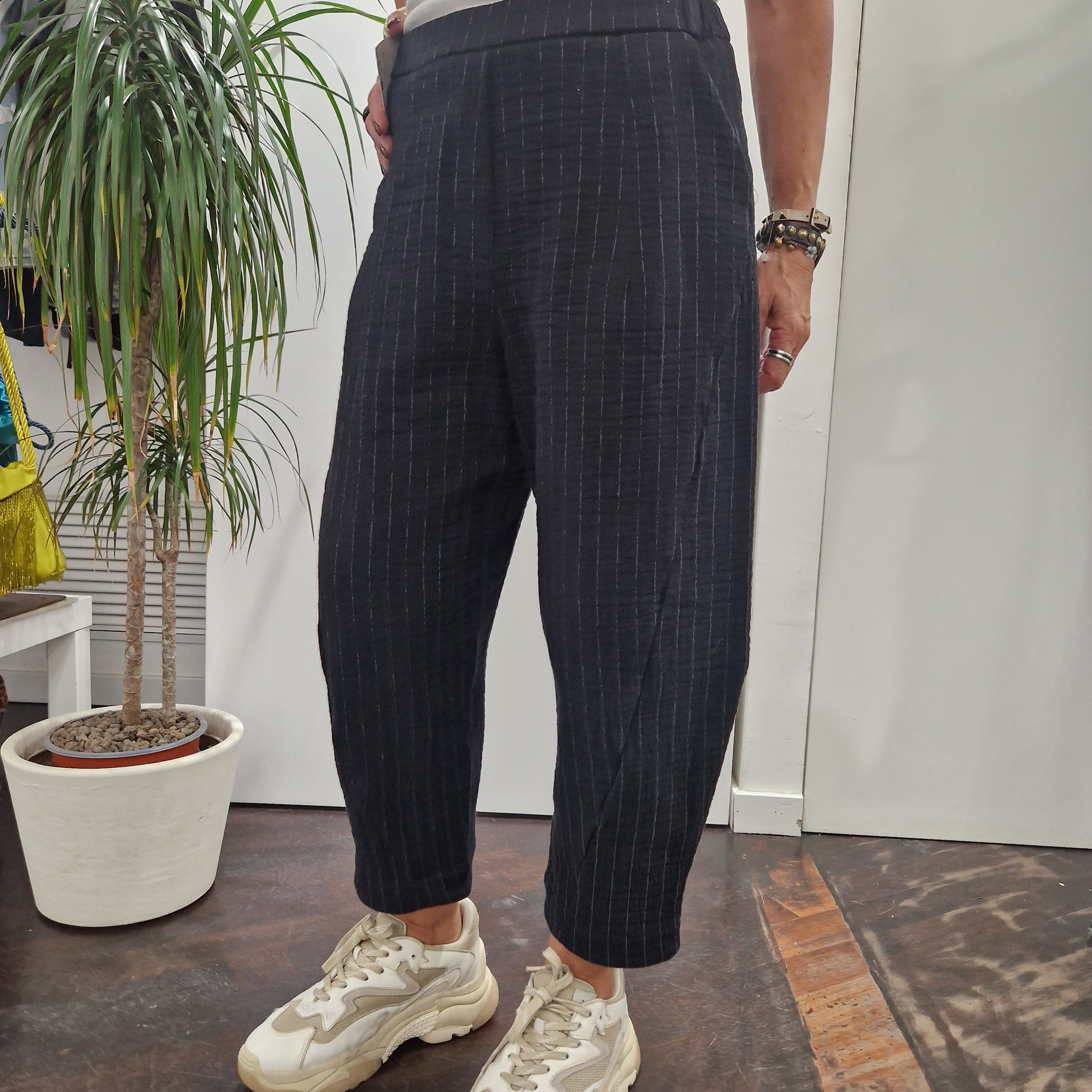 Pantalone LICIA nero GESSATO