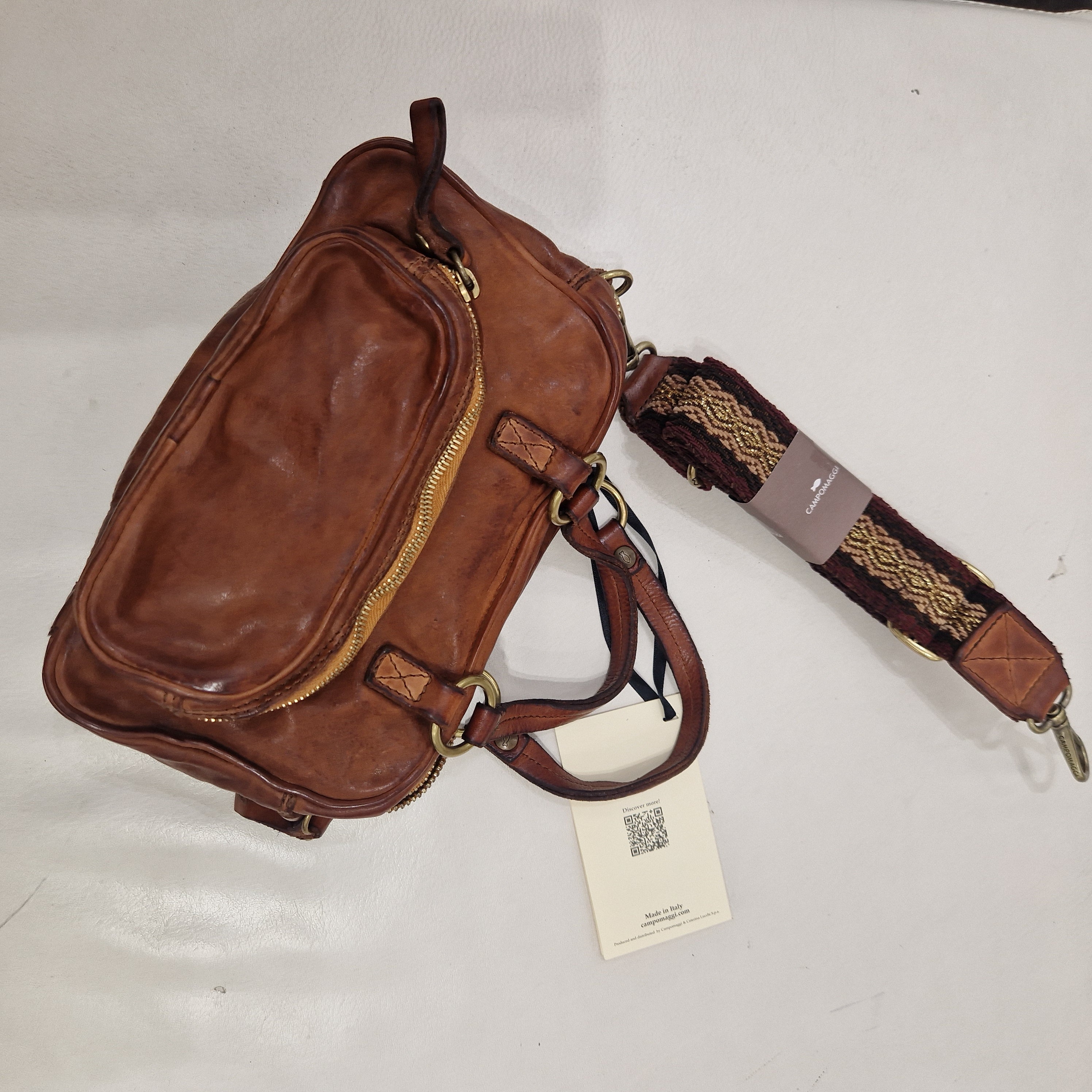 Campomaggi linea LARICE borsa bauletto piccolo color cuoio