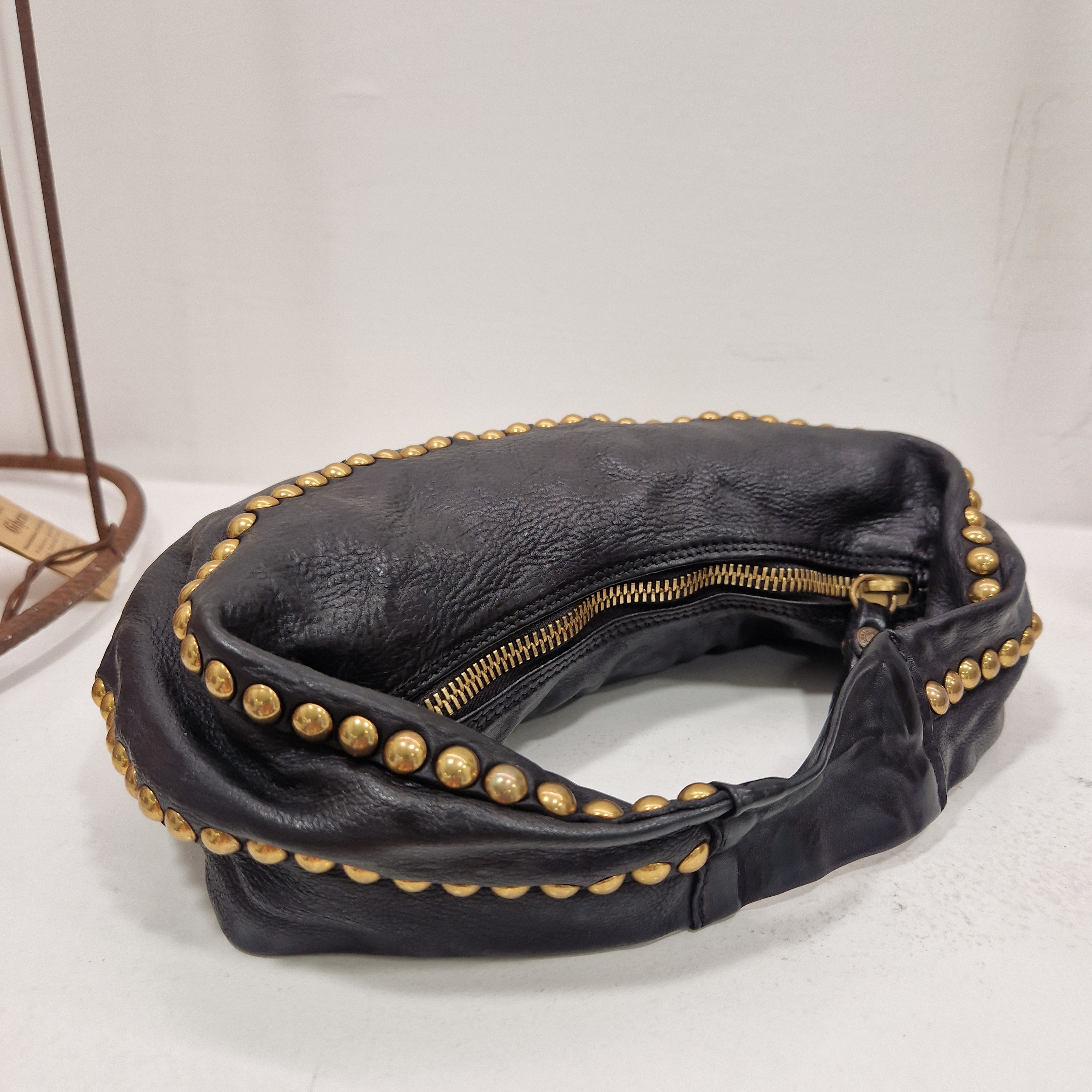 Campomaggia borsa MARISA neta borchia mezzasfera oro