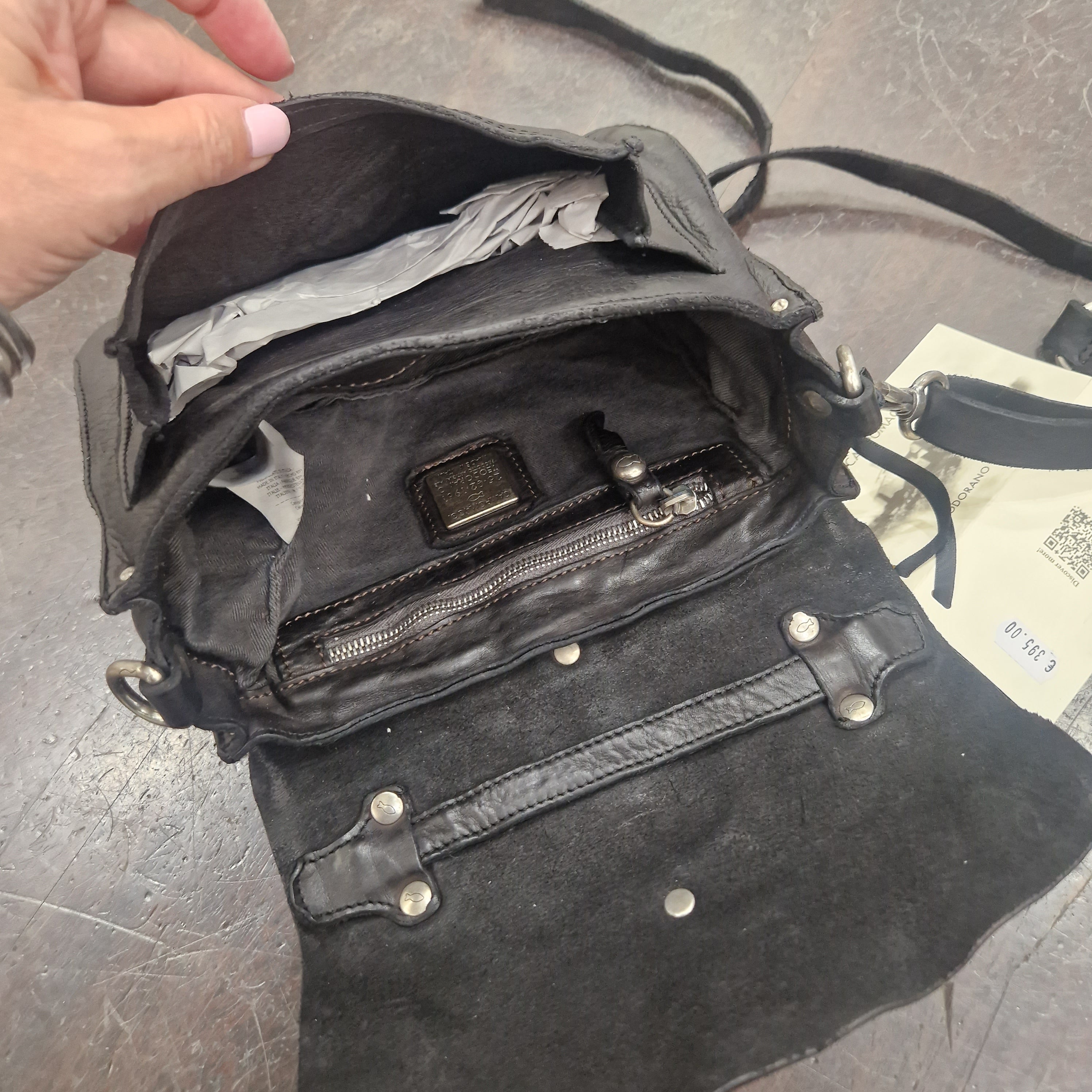 Campomaggi borsa PORZIA nera accessori argento