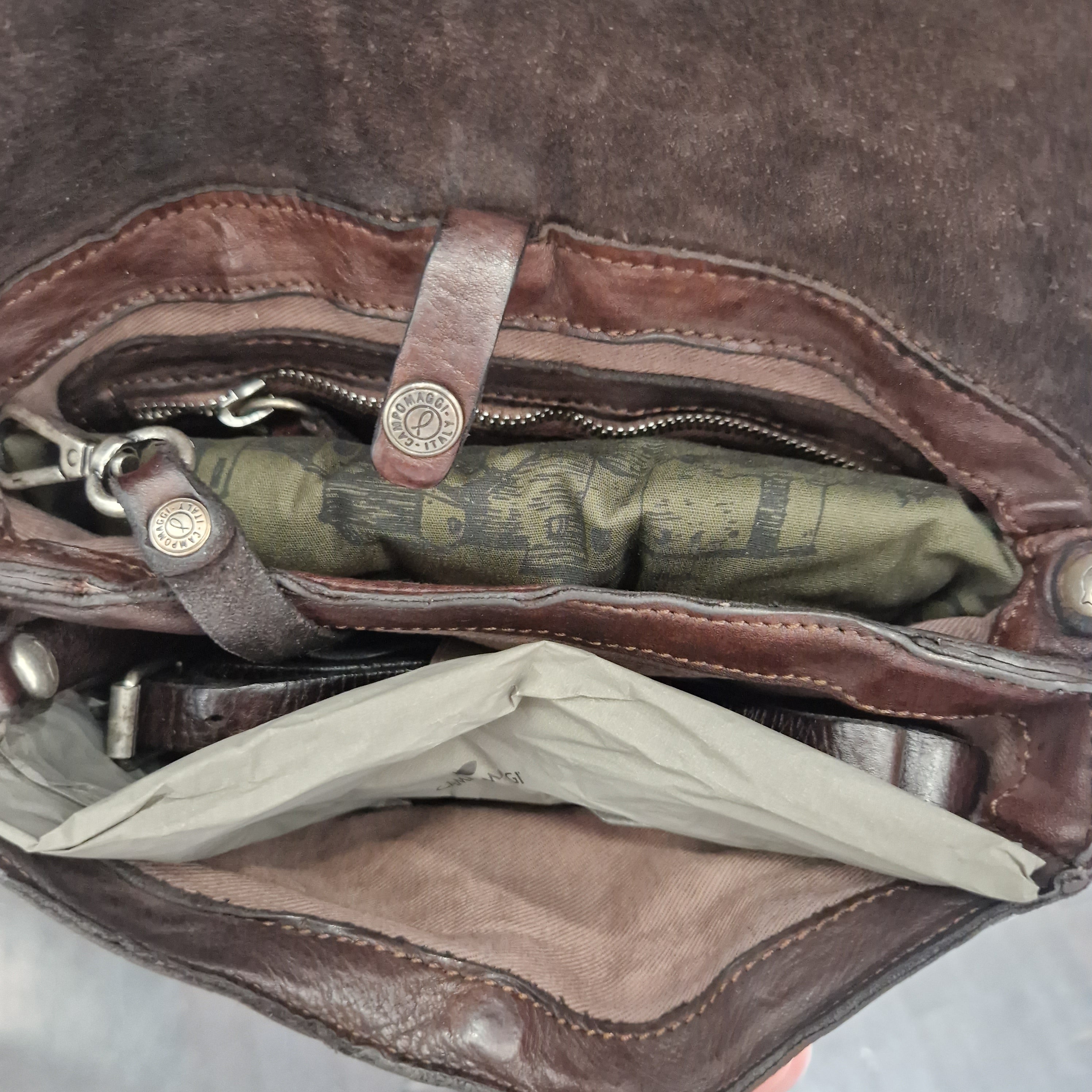 Campomaggi borsa ELGA t. di moro accessori argento