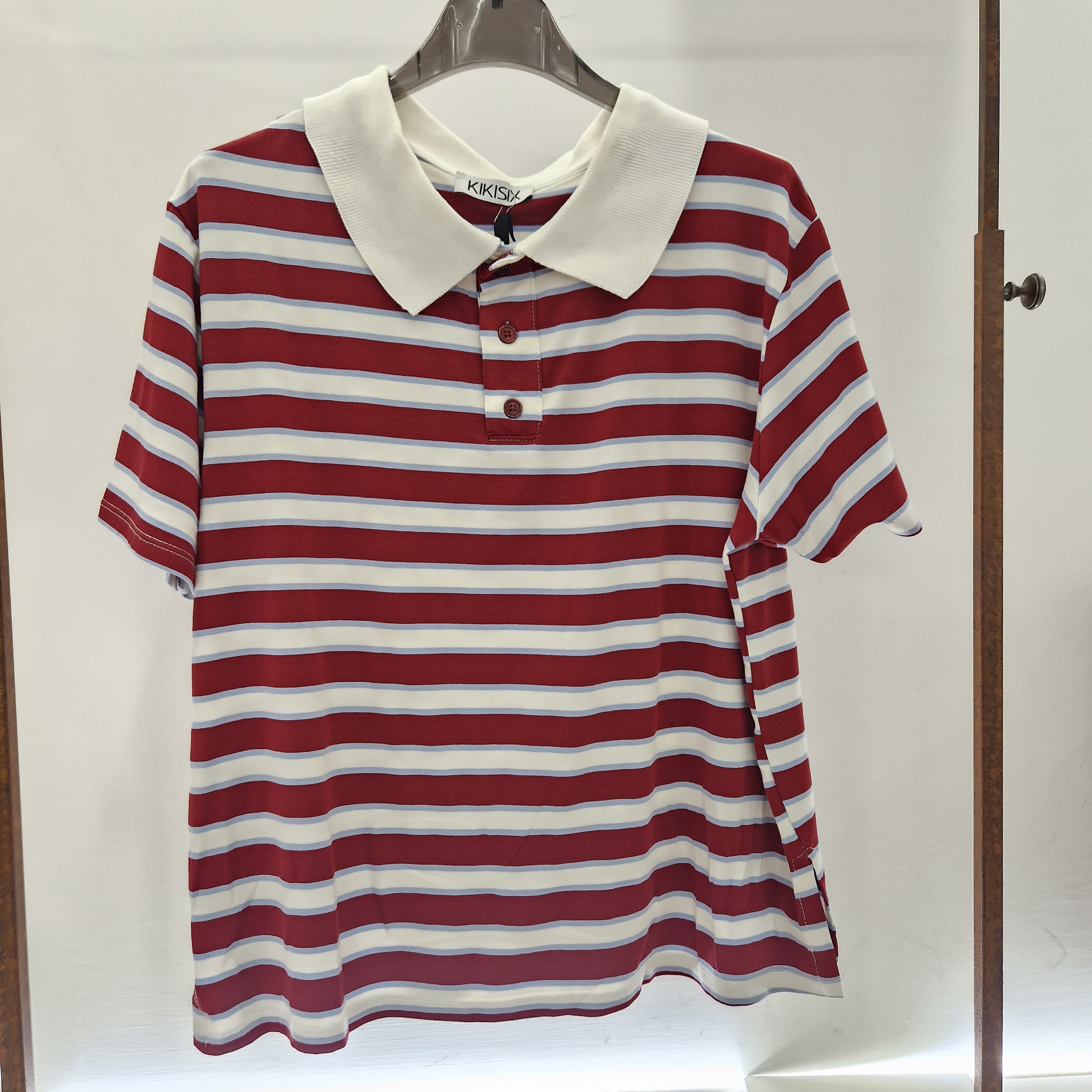 Kikisix T-shirt SUSANNA righe bordeaux