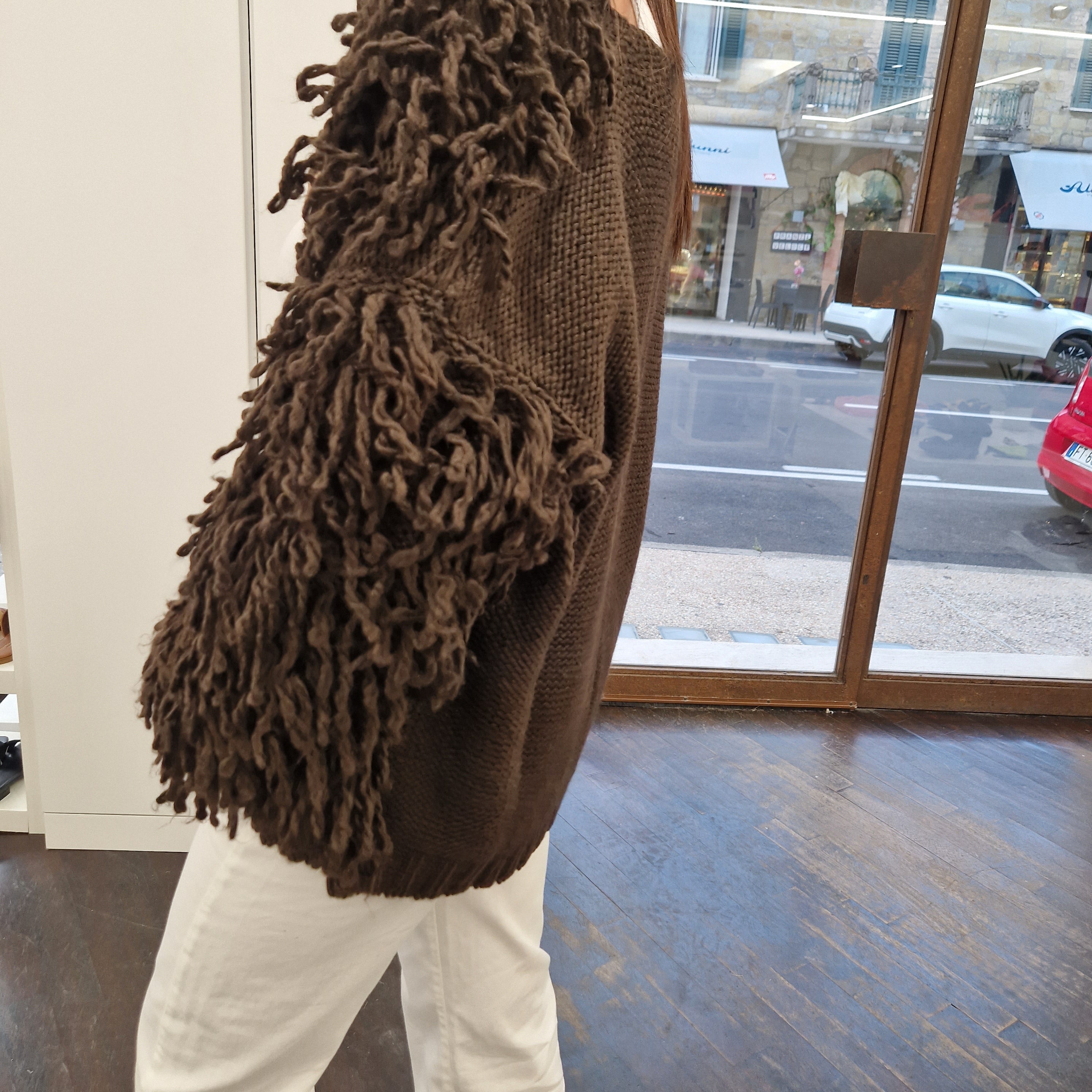 Kikisix cardigan senza bottoni t.moro