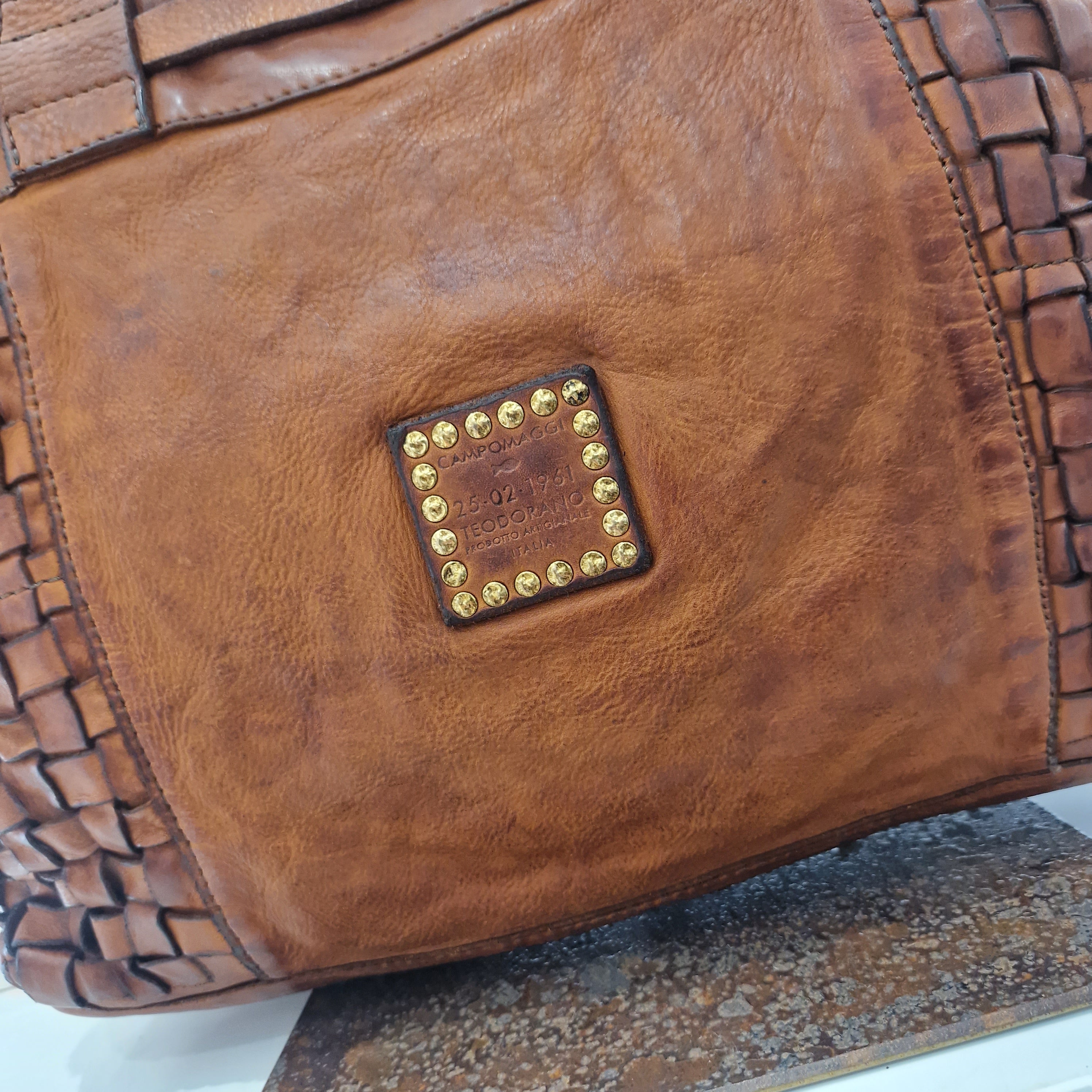 Campomaggi borsa linea PENELOPE intrecciata color cuoio