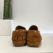 Mocassino frange cuoio