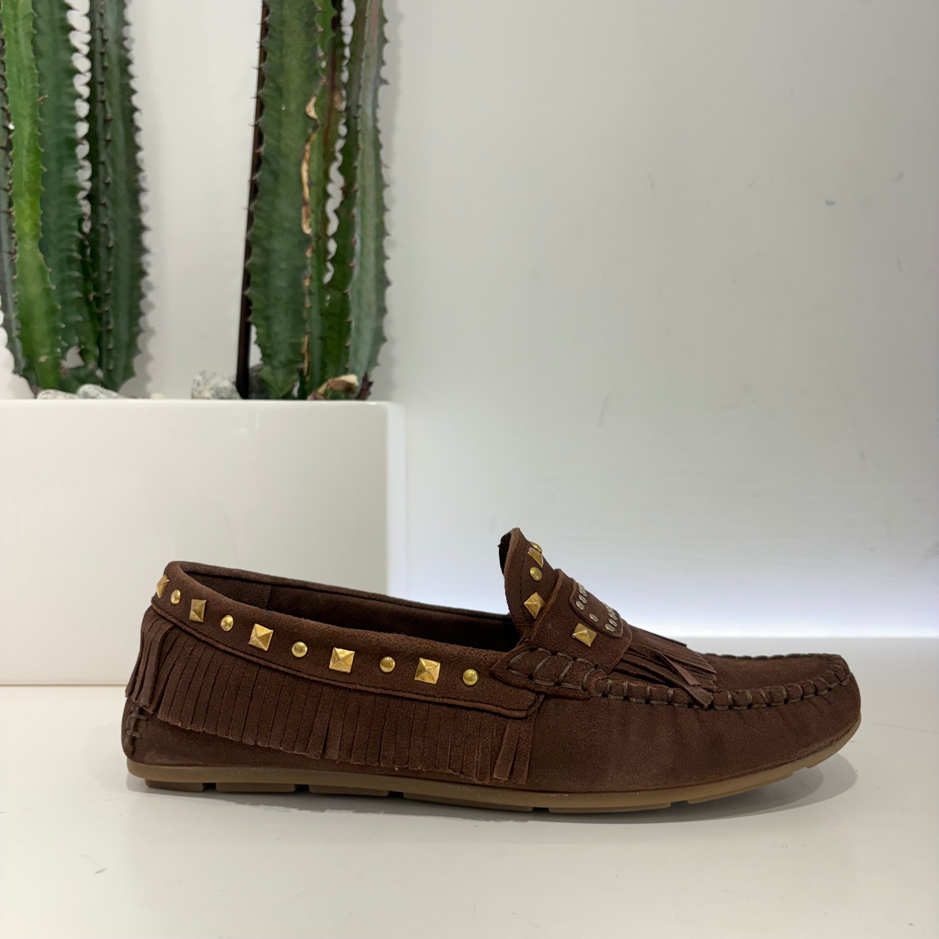 Mocassino frange moro