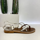 Le Salentine gold platinum flip flop sandal