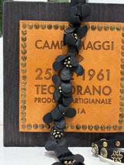 Campomaggi tracolla cellulare MIX FIORI e BORCHIE nero