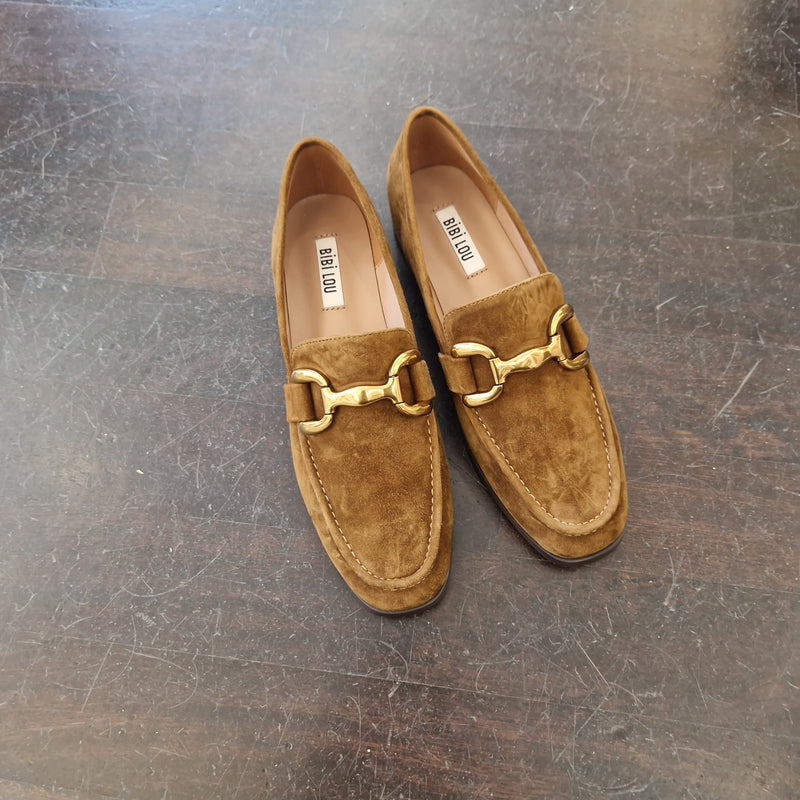 Bibilou mocassino suede cuoio