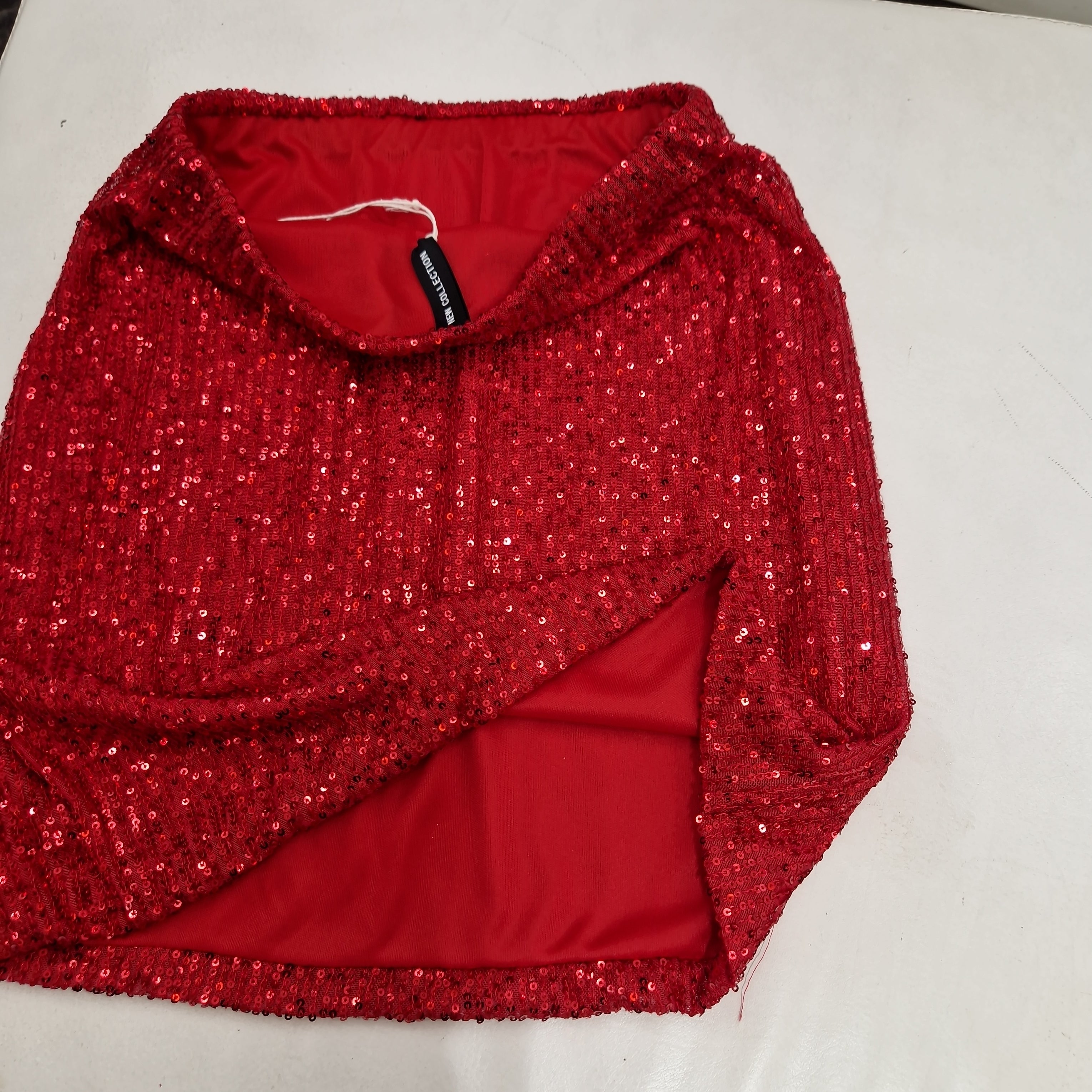 Minigonna paillettes rossa