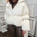 White down jacket with oversized sleeves