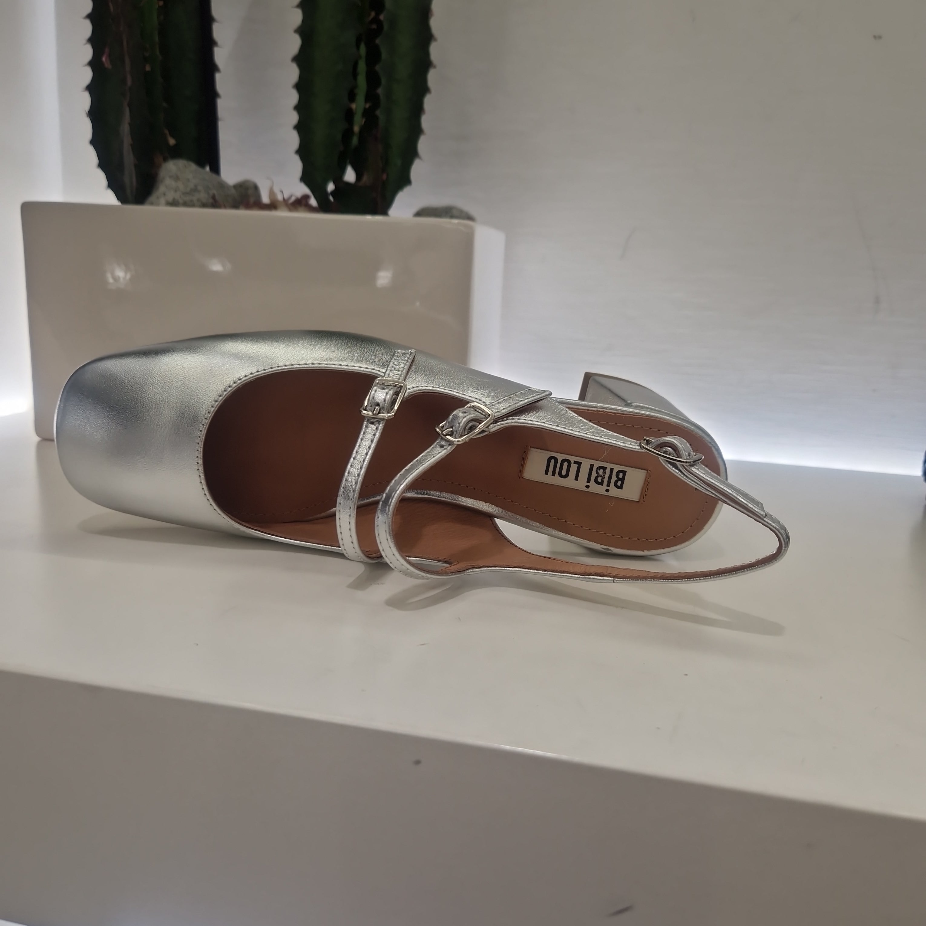 Bibilou scarpa argento tacco 5 cm