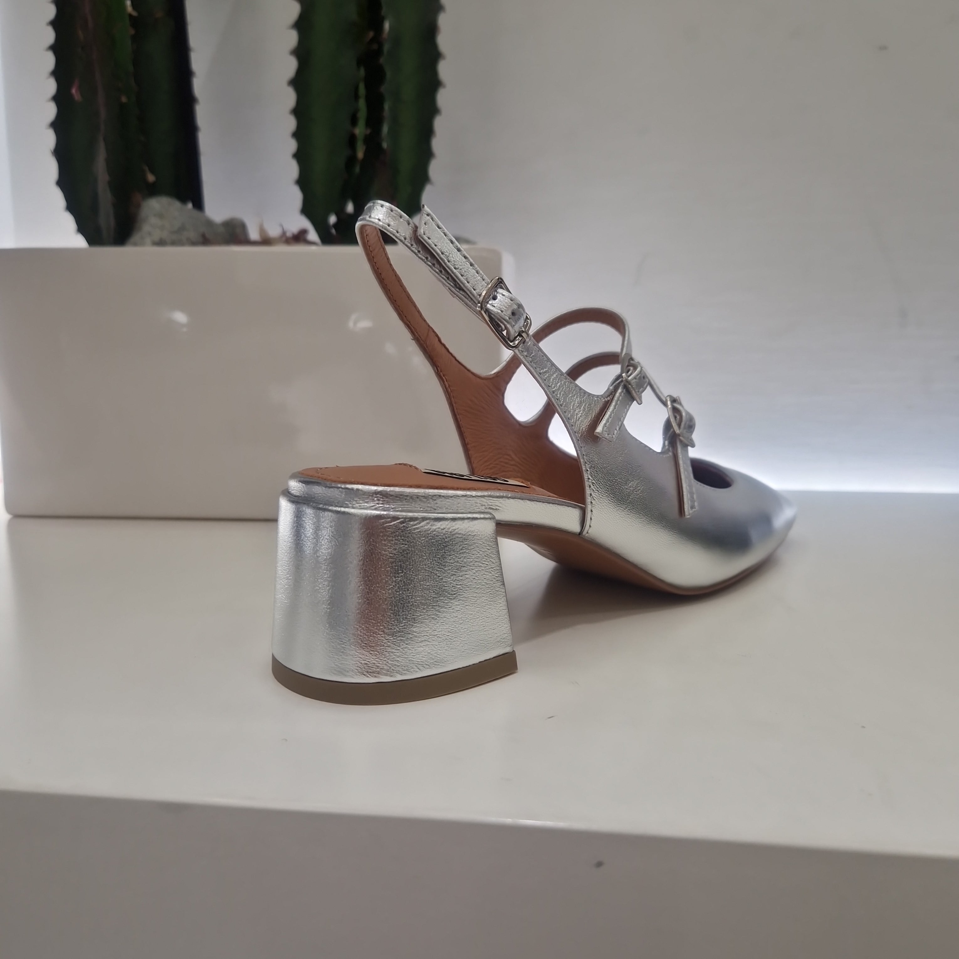 Bibilou scarpa argento tacco 5 cm